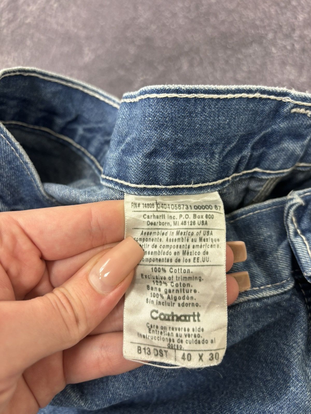 Carhartt Vintage 90s Carhartt USA Blue Denim Hype Baggy Jeans Size US 40 / EU 56 - 15 Thumbnail