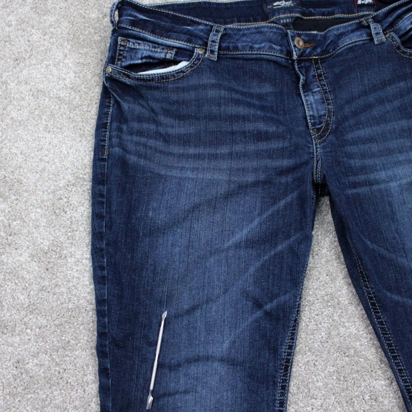 Silver Jeans Co. Silver Jeans Suki Blue Jeans Womens 24x33 Bootcut Cotton Blend Denim Stretch Regular 5-Pocket Size 42" / US 20 - 7 Thumbnail