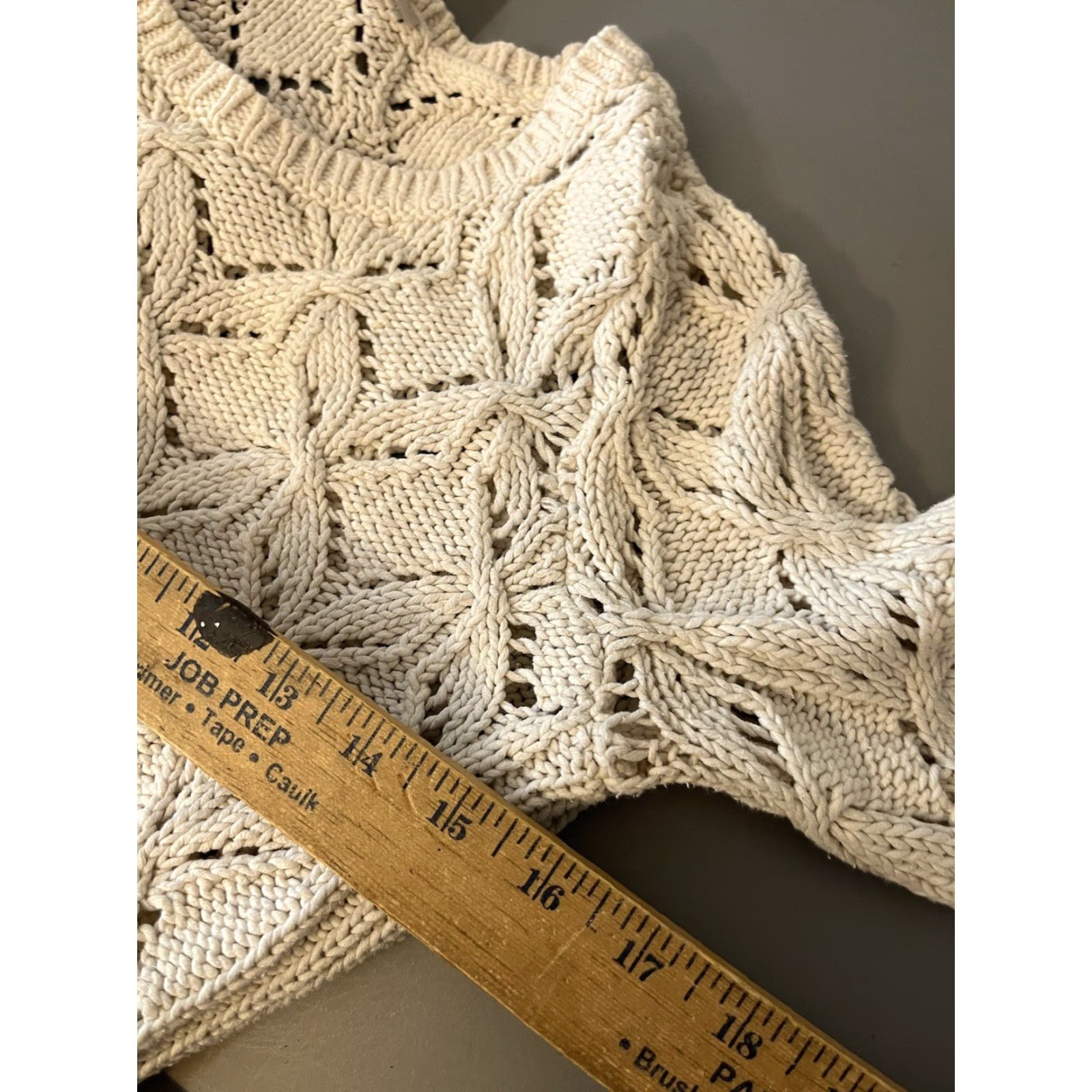 Loft LOFT Ivory Lace Knit Crew Neck Sweater Women's S Open-Knit Casual Pullover Size S / US 4 / IT 40 - 5 Thumbnail