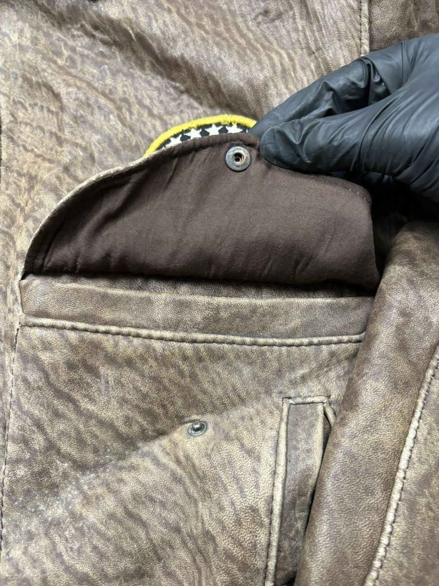 Leather Vintage A2 Distressed Leather Bomber Flight Jacket USA Patch Size US M / EU 48-50 / 2 - 14 Thumbnail
