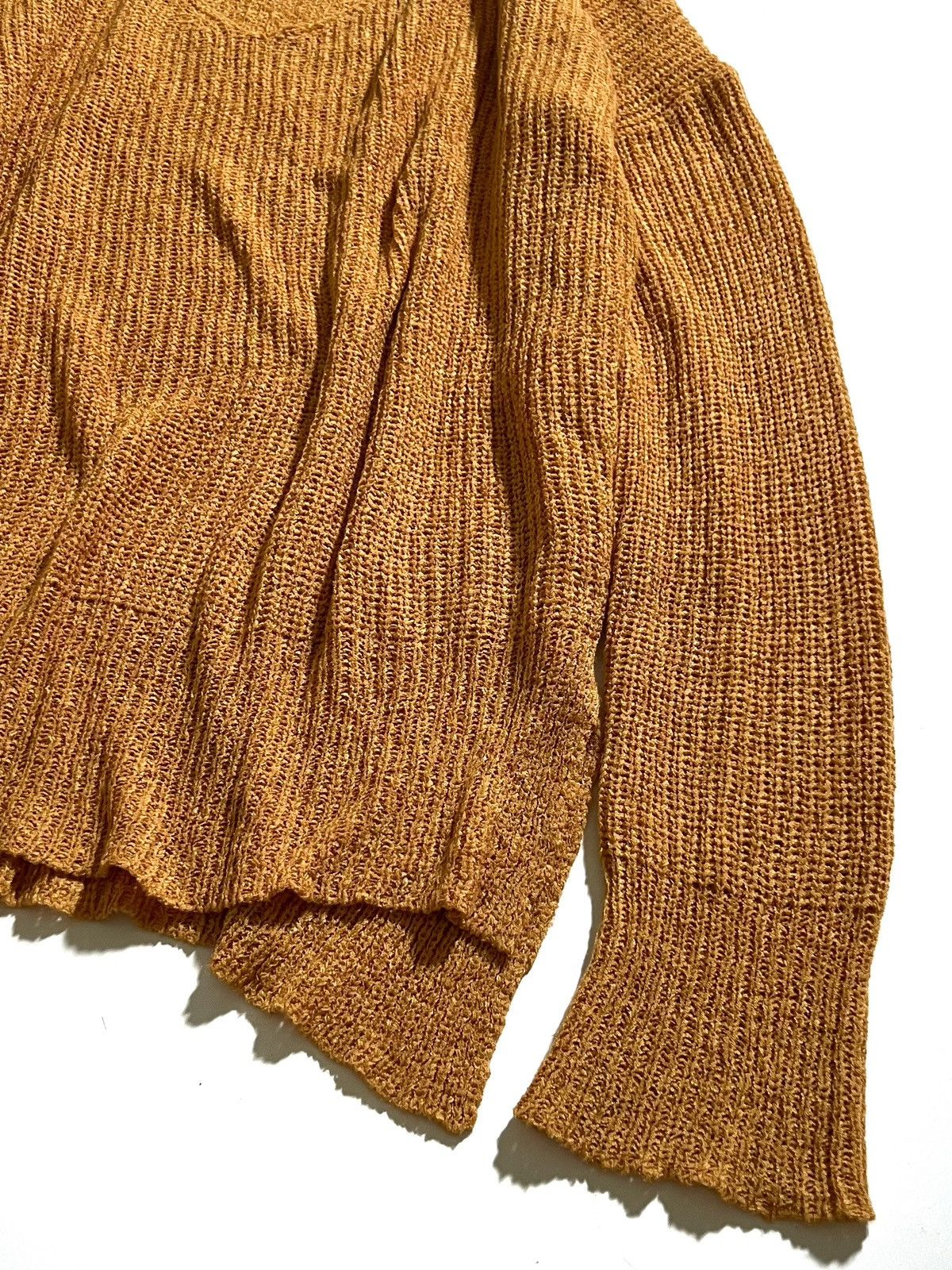 Japanese Brand Natural Vintage GOA Mustard Knit Sweater 00s Size ONE SIZE - 3 Thumbnail