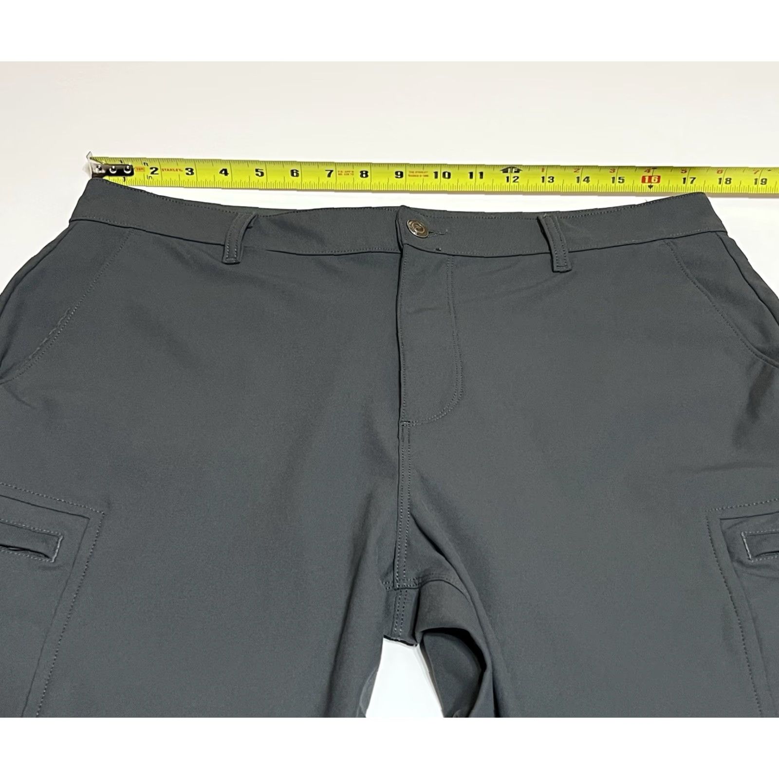 Fabletics Fabletics Pants Mens Tag 35x32 (35x29) Gray The Don Cargo Stretch Chino Classic Slim Tapered Pocket Logo Size US 35 - 3 Thumbnail