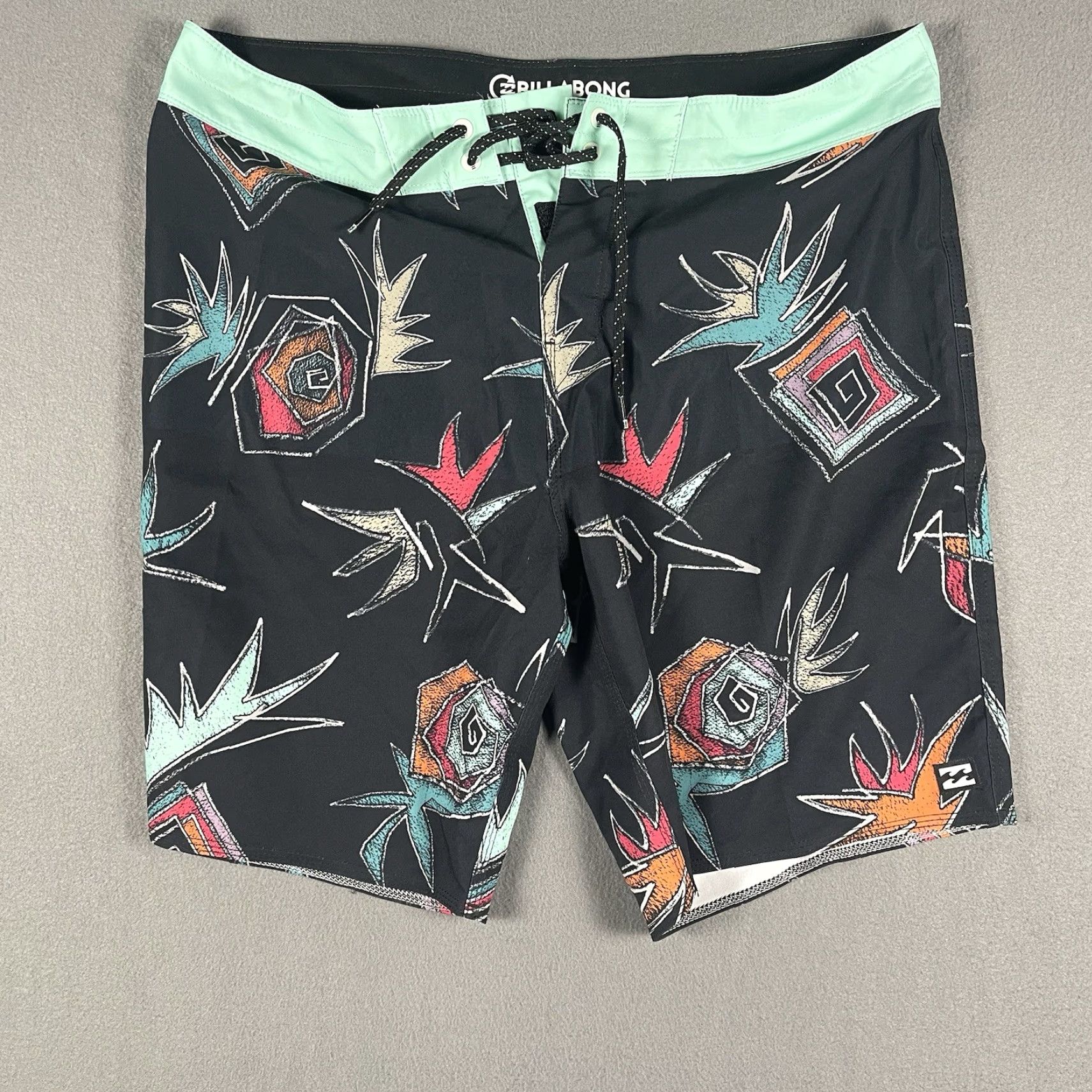 Billabong Billabong Board Shorts Men's 34 Multicolor Geometric 90s Y2K Beach Hawaiian Recycler Sundays Airlites Size US 34 / EU 50 - 2 Thumbnail
