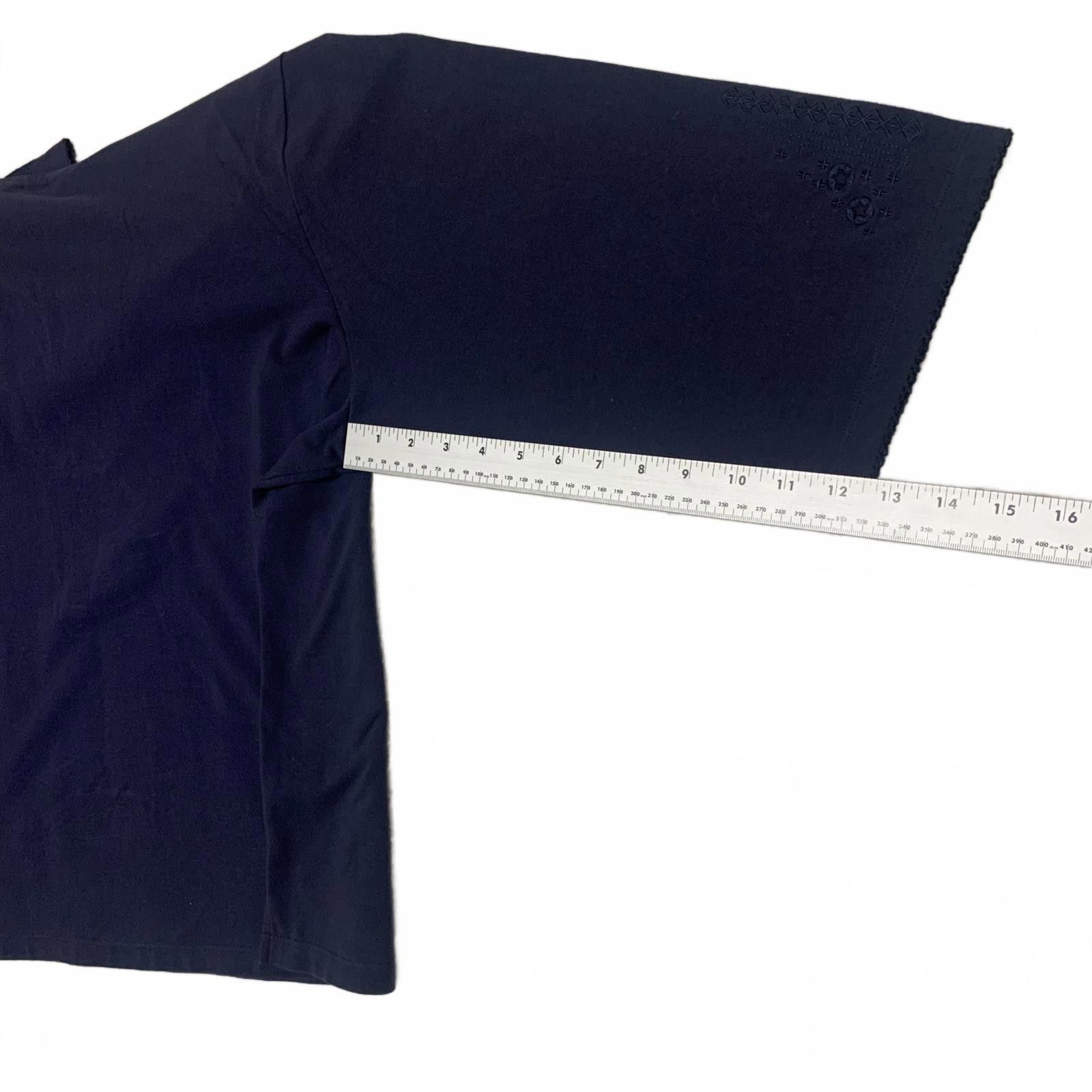 Denim & Co. Denim & Co Navy Blue Women's Blouse 3X Embroidered Size 3XL / US 20-22 - 6 Thumbnail