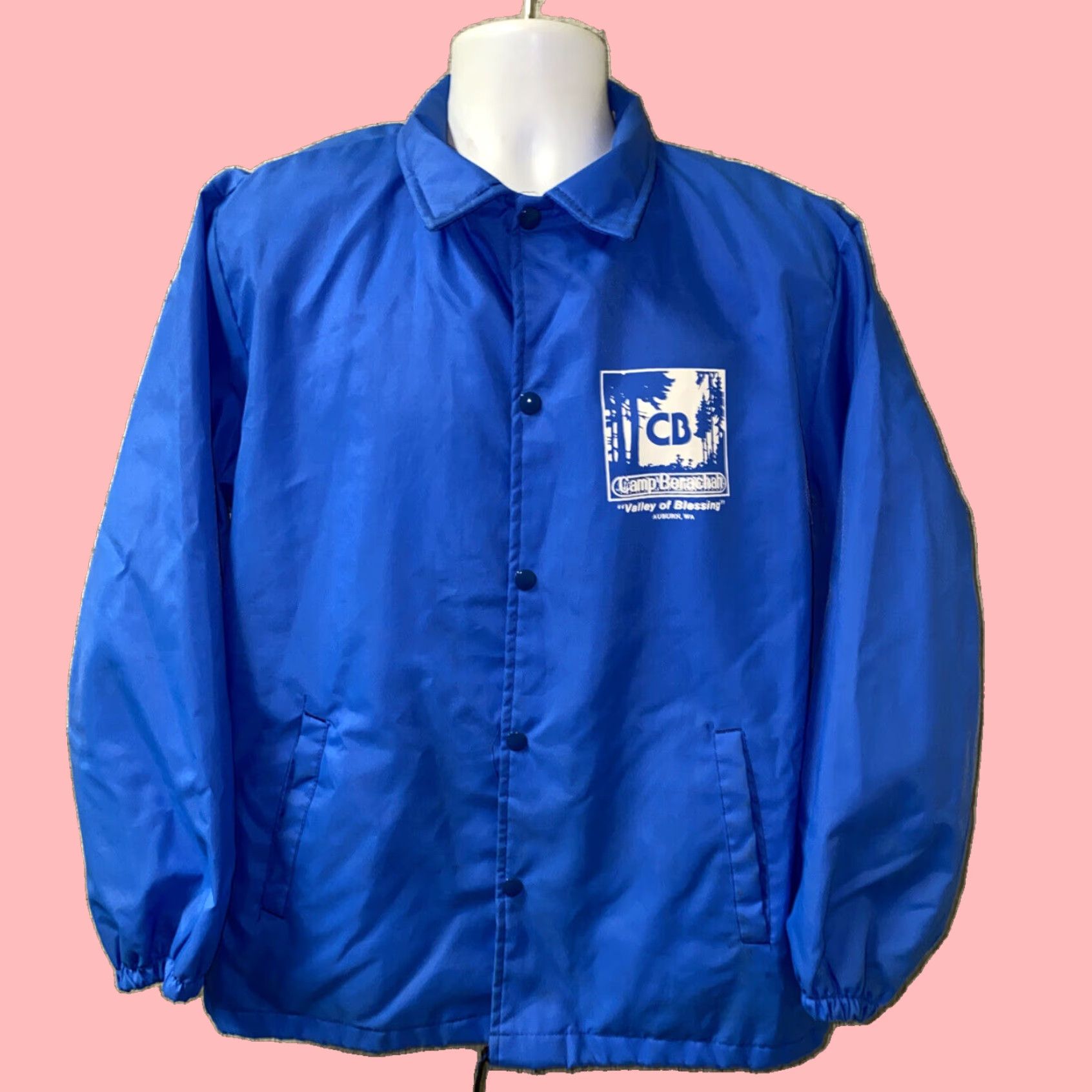 Vintage VINTAGE Eagle Blue Snap Button Camp Berachah Jacket Mens Large Size US L / EU 52-54 / 3 - 1 Thumbnail