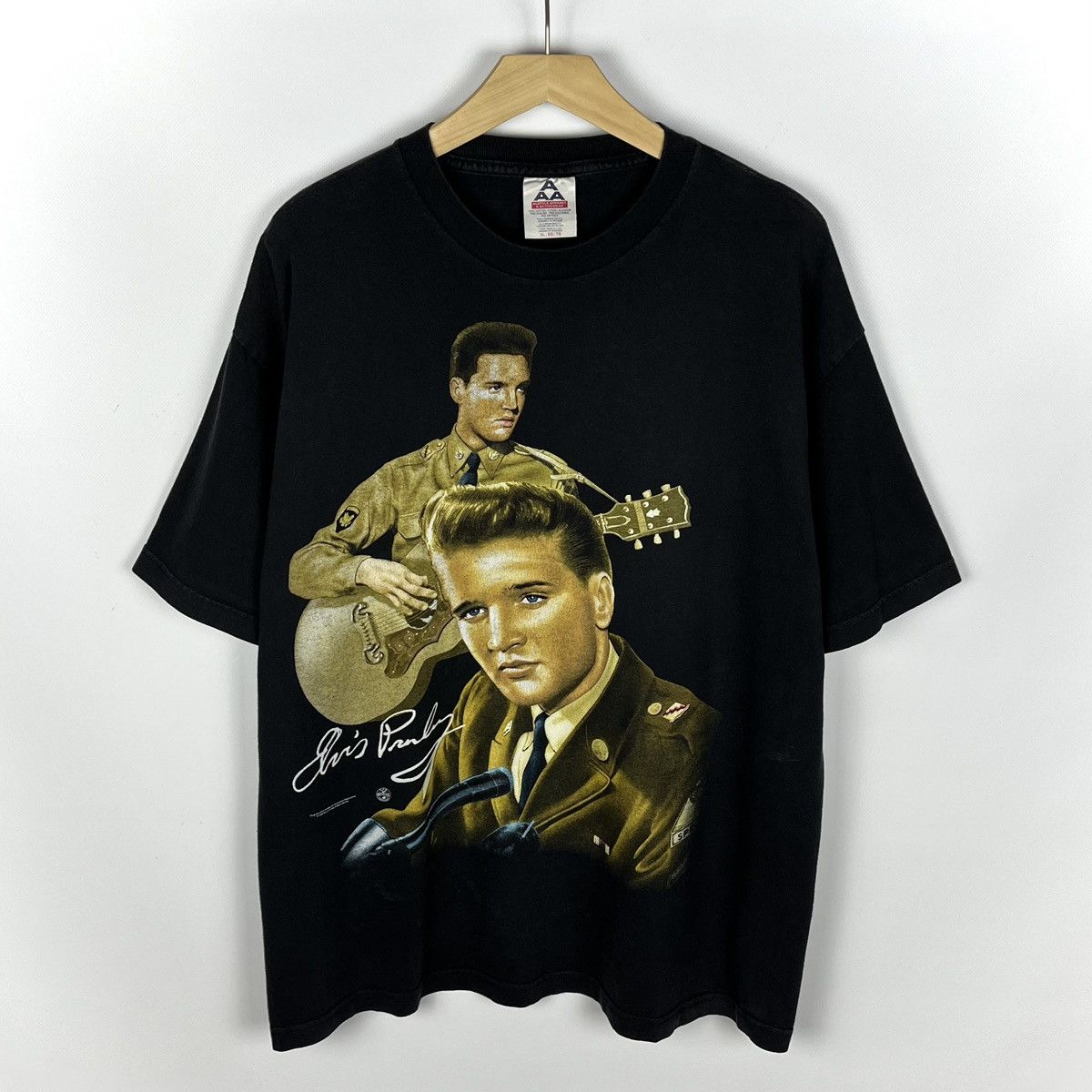 Band Tees × Vintage Vintage Elvis Presley rock n roll singer tee 1996 Size US XL / EU 56 / 4 - 1 Thumbnail