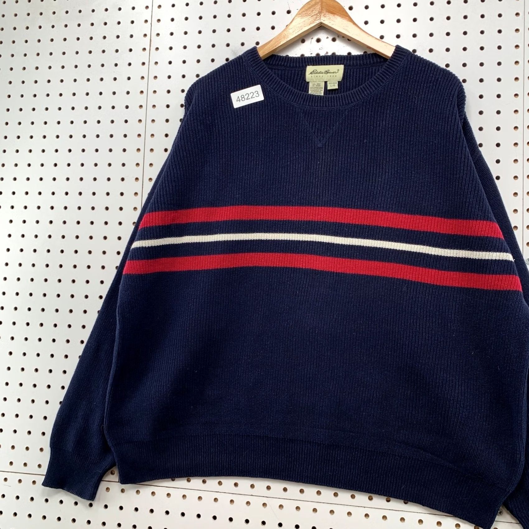 Eddie Bauer VINTAGE Eddie Bauer Knit Sweater Mens M Blue Striped Punk Mall Ribbed Pullover Shirt/ Sweater Size US M / EU 48-50 / 2 - 4 Thumbnail