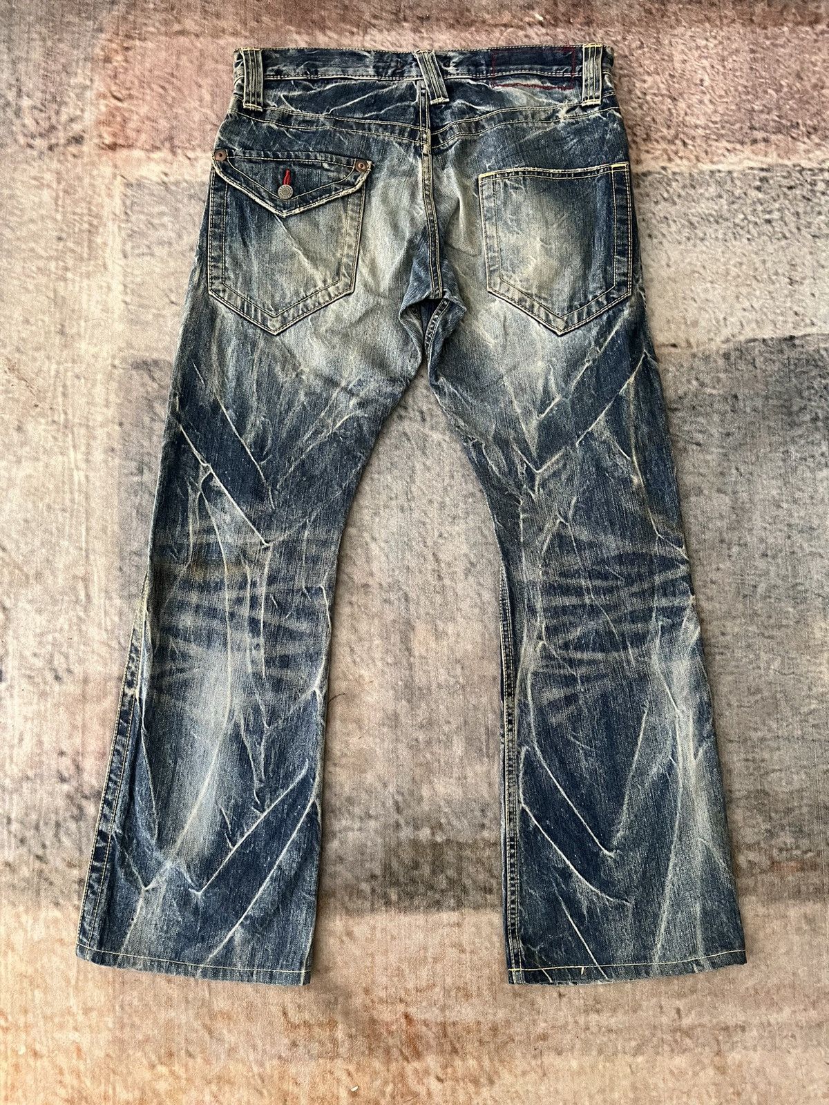 If Six Was Nine × Japanese Brand × Vintage Flare Crazy Striking Blueway Denim Size US 32 / EU 48 - 14 Thumbnail