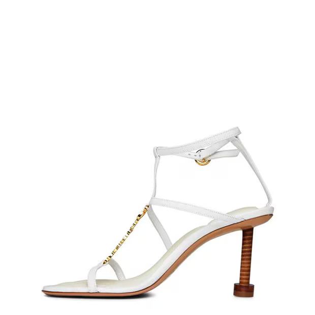 Jacquemus o1g2r1mq1024 Heeled Sandals in White Size US 8 / IT 38 - 2 Thumbnail