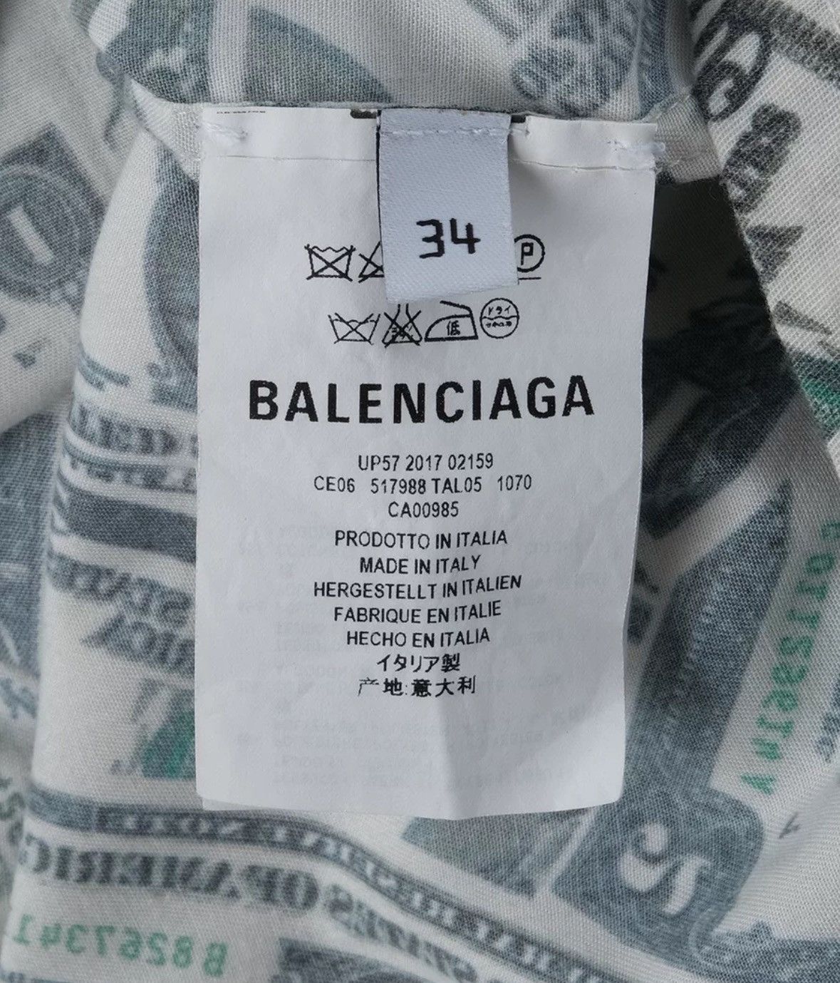 Balenciaga Balenciaga Dollar Bill Shirt 2412-Nextarrow Size US S / EU 44-46 / 1 - 7 Thumbnail