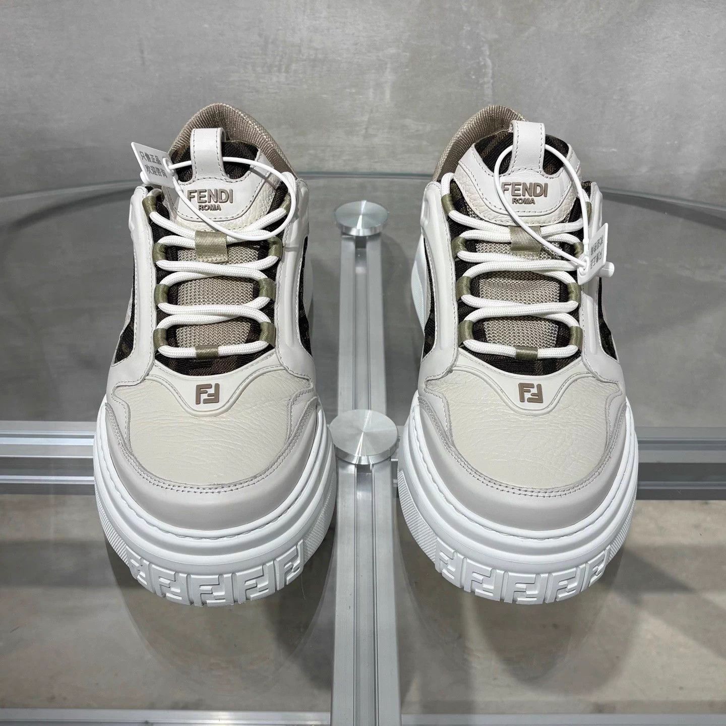 Fendi Fendi white platform sneakers 42 Size US 9 / EU 42 - 1 Thumbnail