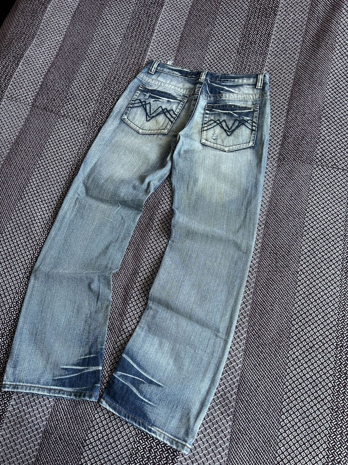 Japanese Brand Fishbone Japanese Style Faded Washed Jeans Y2K Size 33 Rare Size US 33 - 2 Thumbnail