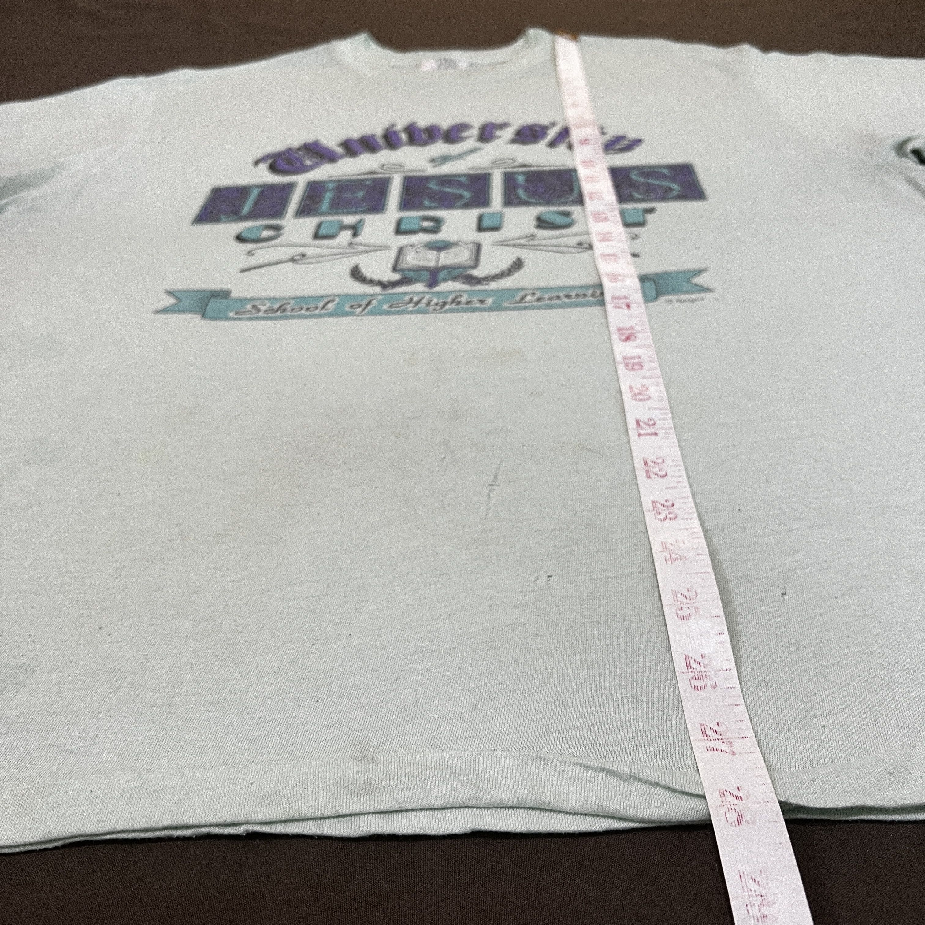 Vintage Vintage 90s University Of Jesus God Bible Holy Promo Tee Size US XL / EU 56 / 4 - 13 Thumbnail