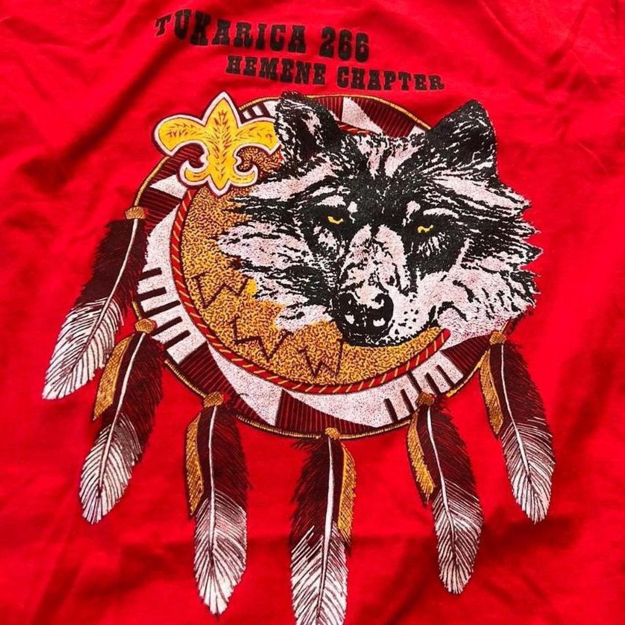 Hanes Vintage Boy Scouts Tukarica Wolf Shirt 80s 90s Size US M / EU 48-50 / 2 - 2 Thumbnail