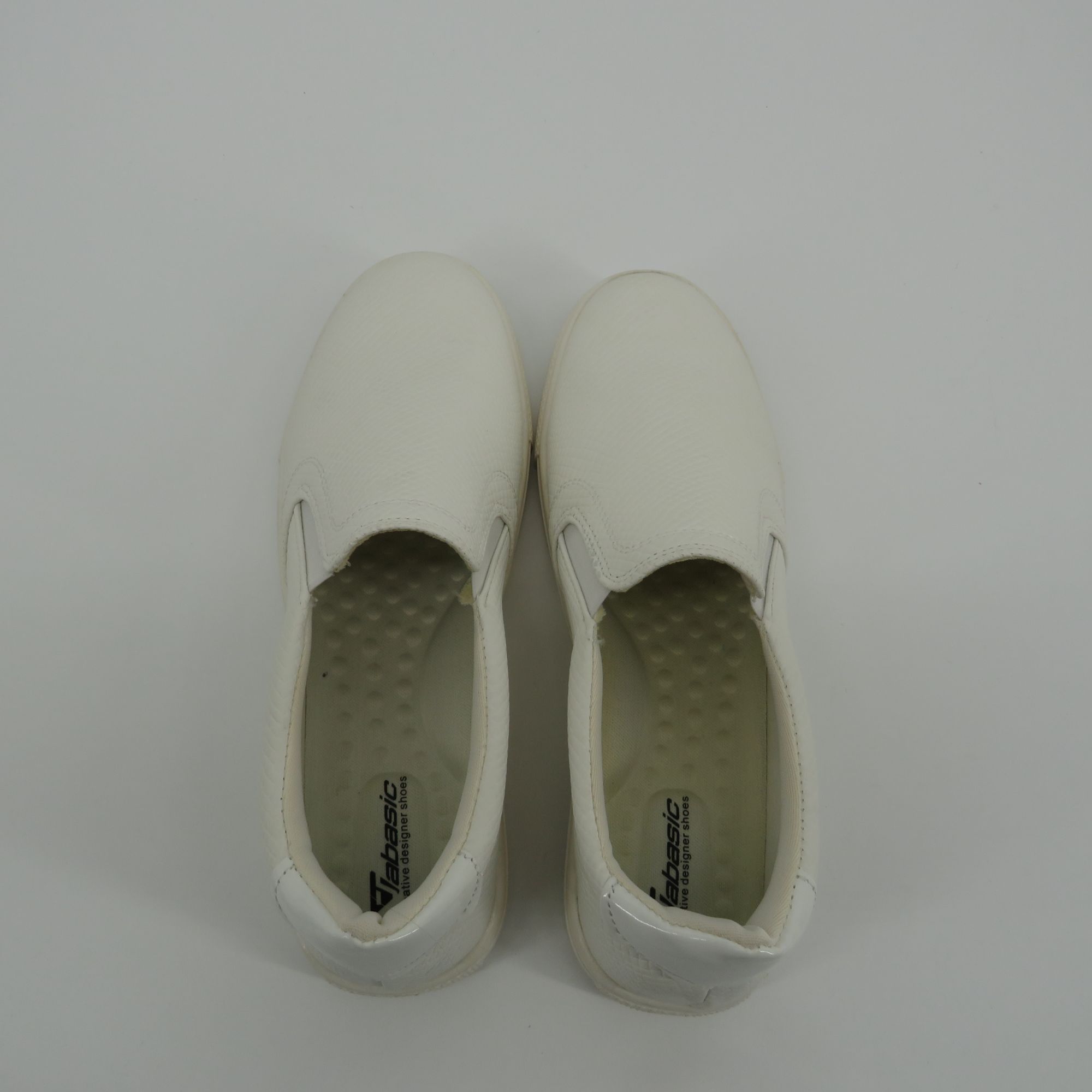 Other Jabasic Womens Classic White Slip-On Sneakers Textured Patte Size US 8 / IT 38 - 5 Thumbnail