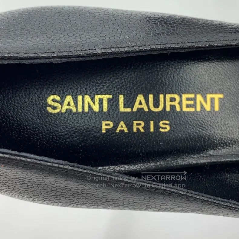 Saint Laurent Paris Saint Laurent Paris Black Pointed Toe Thick Heel Leather H Size US 4 / IT 34 - 7 Thumbnail