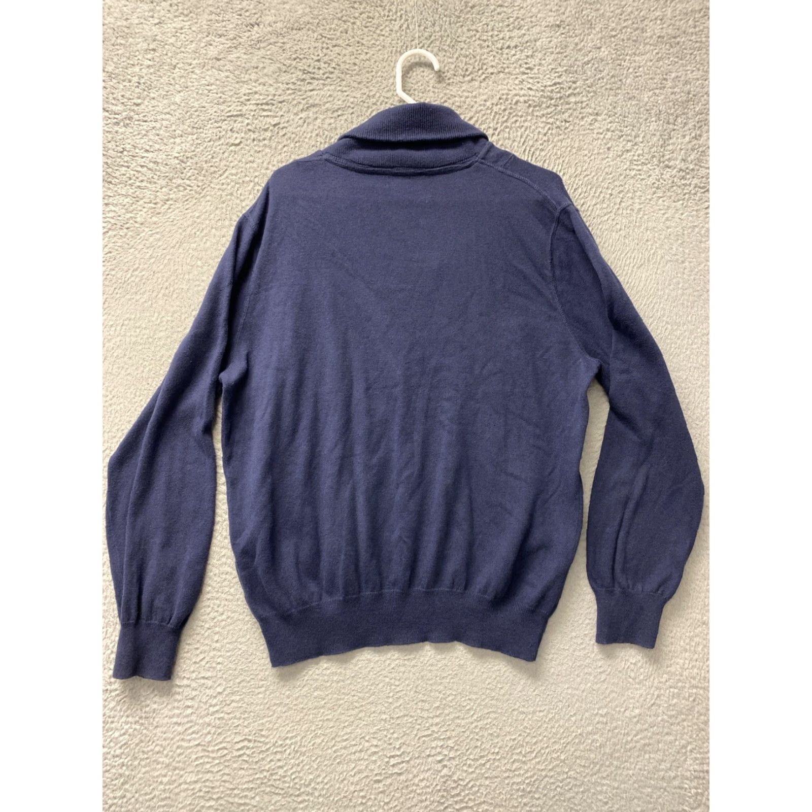Vintage J Crew Sweater Mens L Navy Blue Pullover Collared 1/4 Button Logo Knit Cotton Cashmere Regular Fit Mens Size US L / EU 52-54 / 3 - 7 Thumbnail