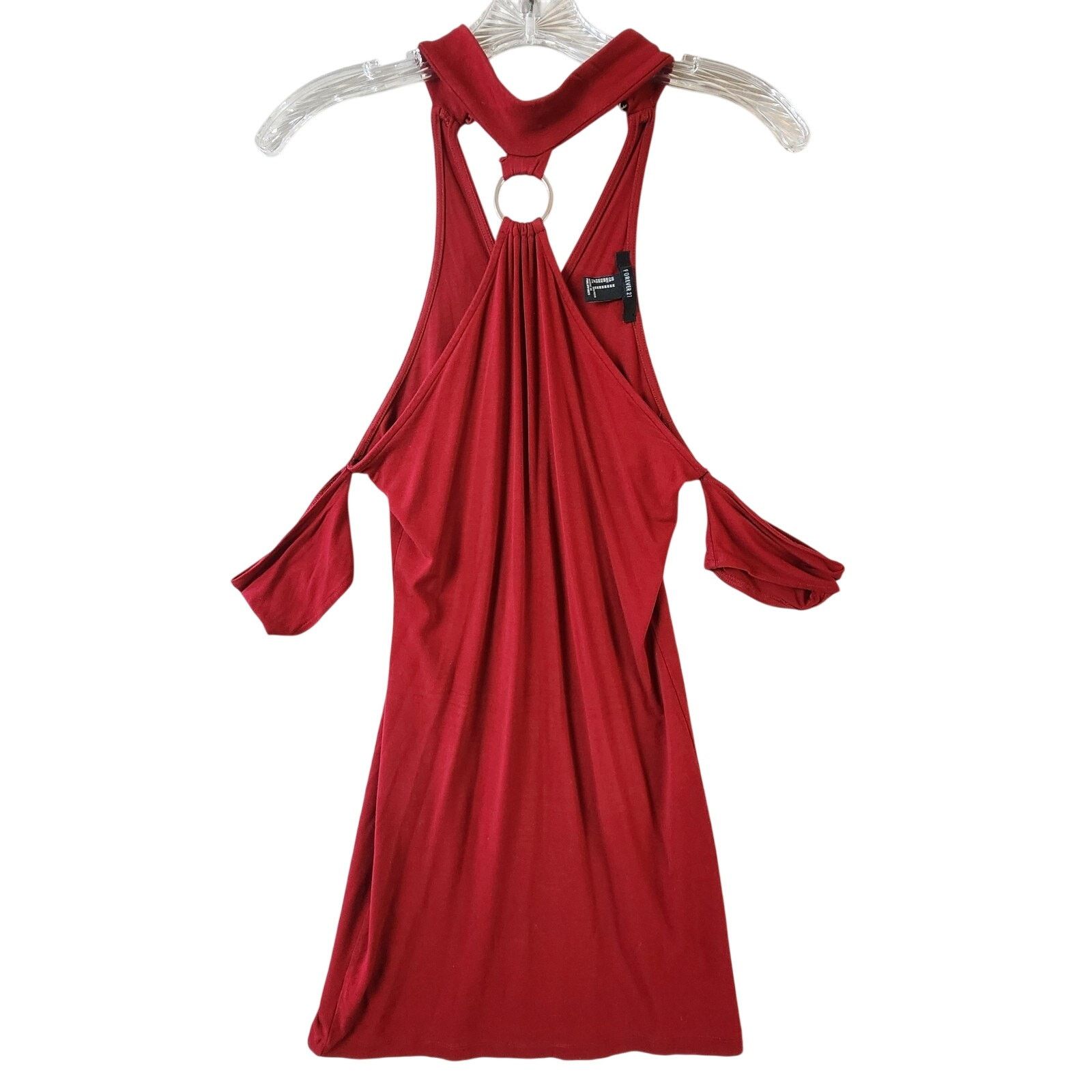 Forever 21 Forever 21 Halter Ring Cut-Out Mini Dress Medium Red Size M / US 6-8 / IT 42-44 - 1 Thumbnail