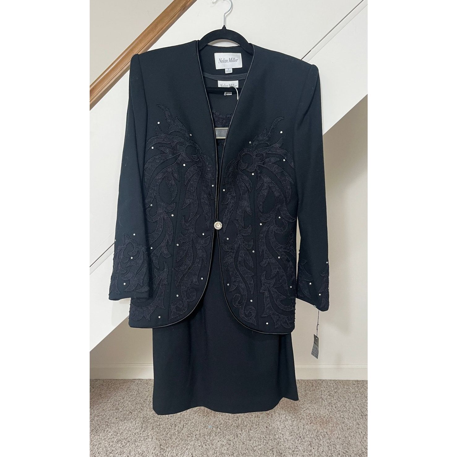 Vintage Nolan Miller Vintage Wool Suit Beaded Rhinestones Cami SZ 6 Size M / US 6-8 / IT 42-44 - 1 Thumbnail