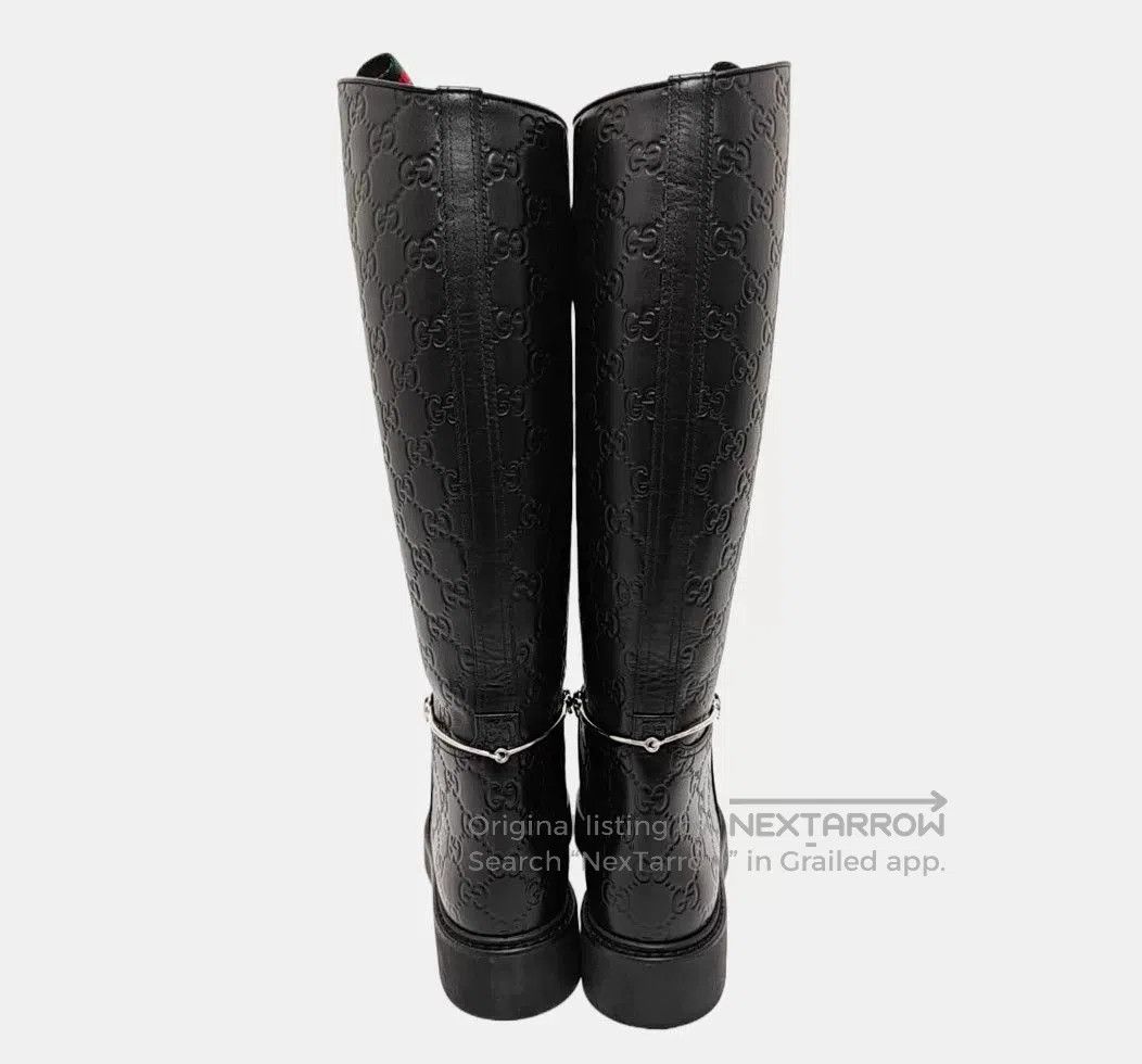 Gucci Gucci Calf Leather GG Monogram Long Boots. Size US 5 / IT 35 - 3 Thumbnail