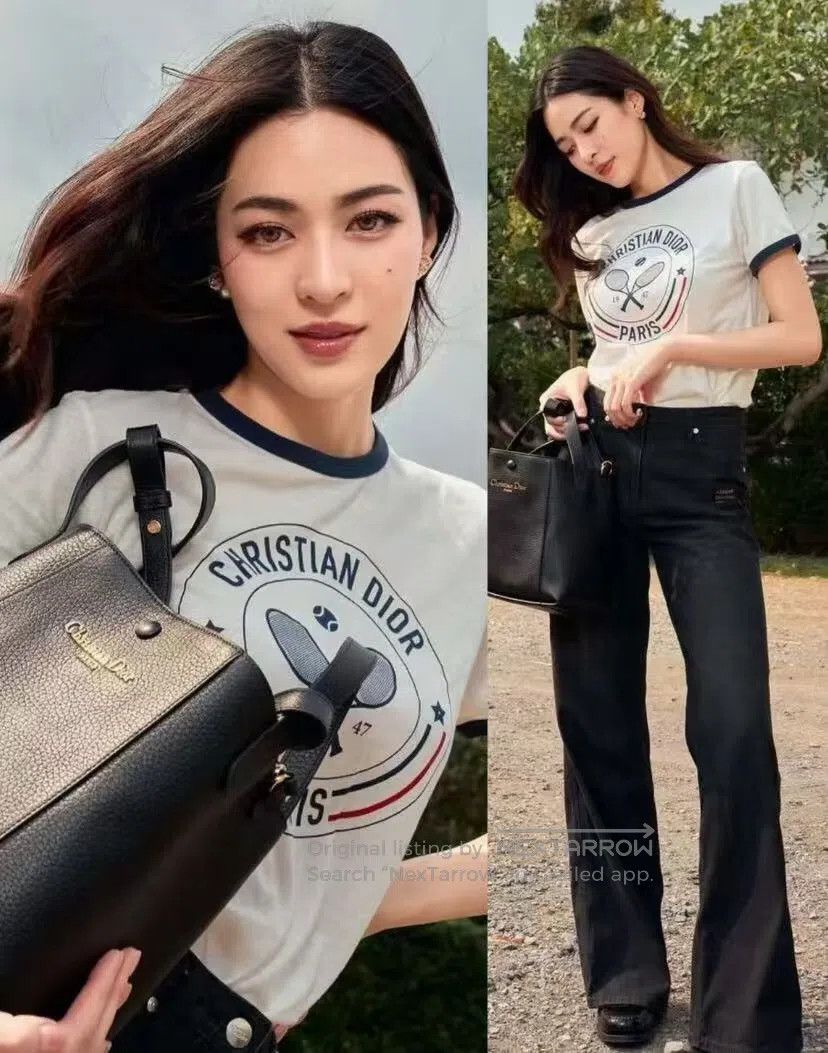 Dior Dior White Tennis Racket Letter Printed Cotton Round Neck Size US M / EU 48-50 / 2 - 8 Thumbnail