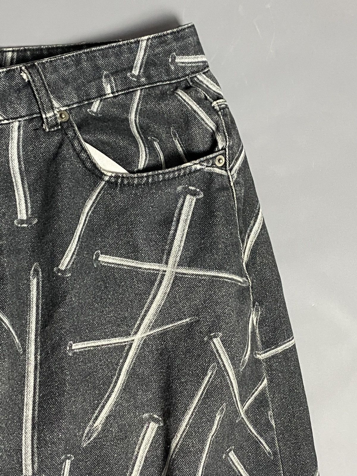 Jaded London Jaded London Jeans W34 Relaxed Fit Faded Black Nail Print Size US 34 / EU 50 - 5 Thumbnail