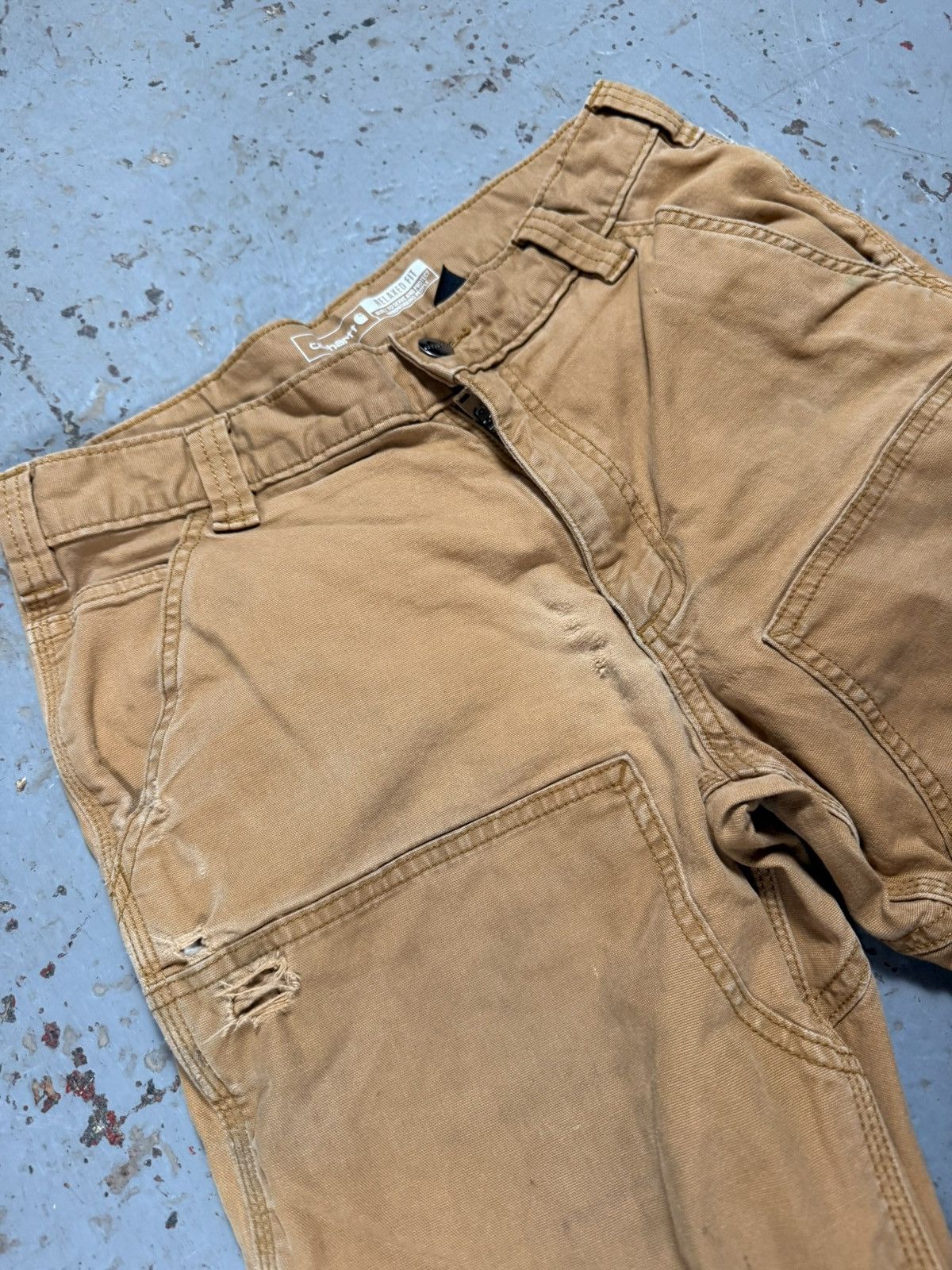Carhartt Vintage Beige Distressed Carhartt Double Onees Size US 31 - 3 Thumbnail