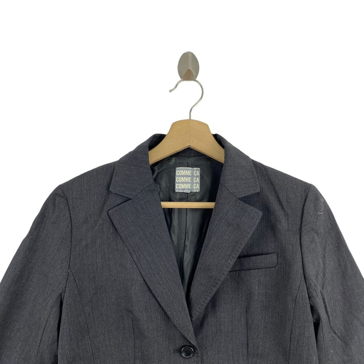 Comme Ca Ism COMME CA ISM Japanese Brand Plain Dark Grey Blazer Coat Size US S / EU 44-46 / 1 - 2 Thumbnail