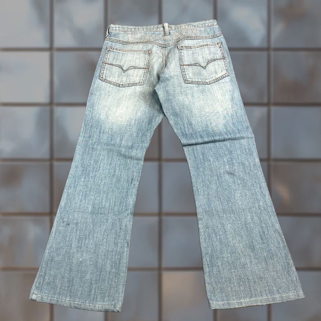 Versace Versace Womens Jeans Baggy Flare 32 28 UK 12 Low Rise Versace Spellout Sequins Jeans Size 34" / US 12 / IT 48 - 1 Thumbnail