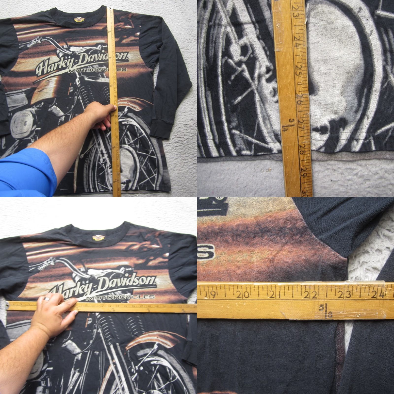 Harley Davidson Vintage Harley Davidson Shirt Mens L AOP Motorcycle Graphic Long Sleeve USA 90s - Big Size Size US L / EU 52-54 / 3 - 8 Thumbnail