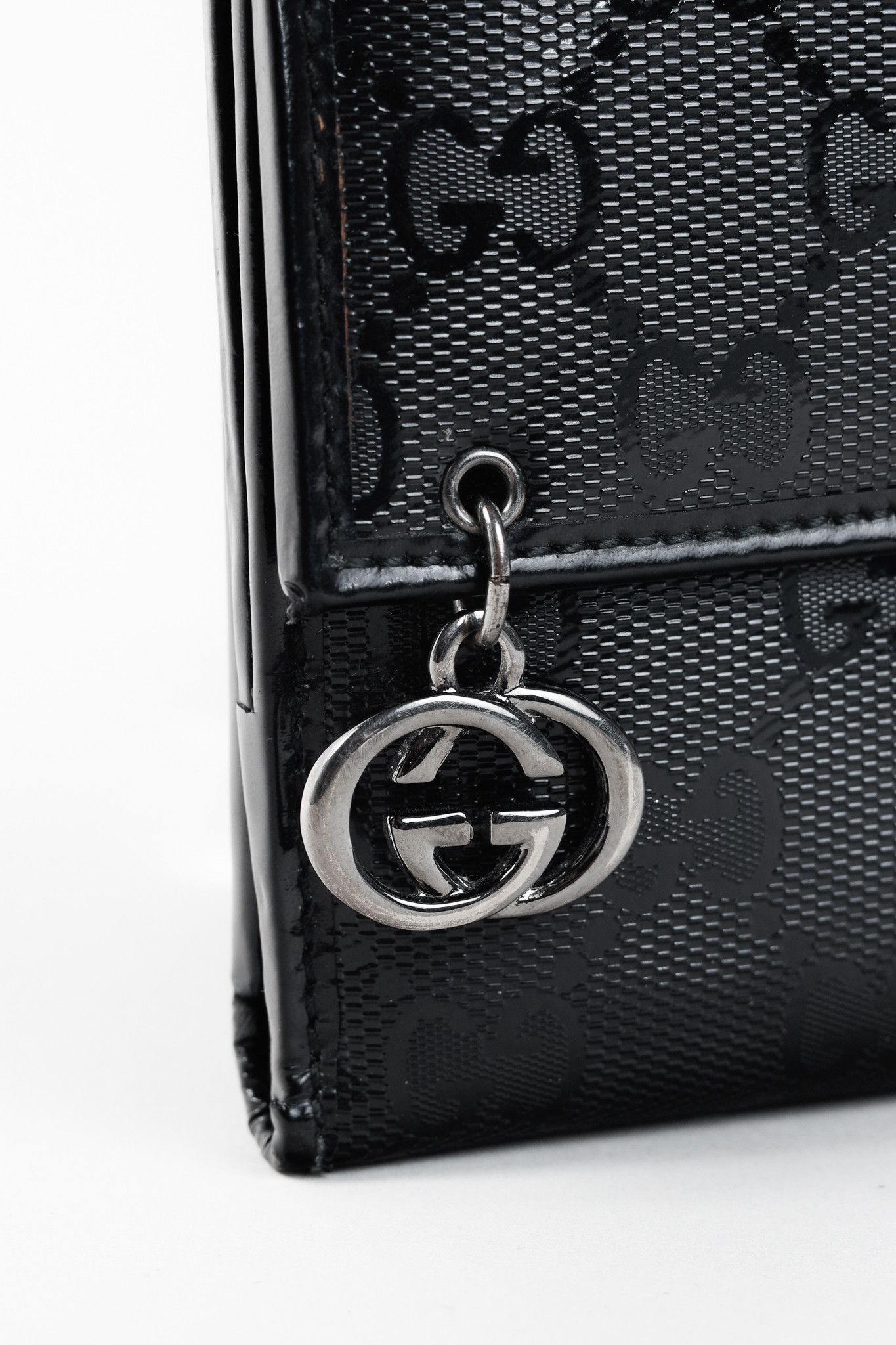 Gucci Gucci Vintage Y2K Black Monogram Compact Leather Wallet Size ONE SIZE - 6 Thumbnail