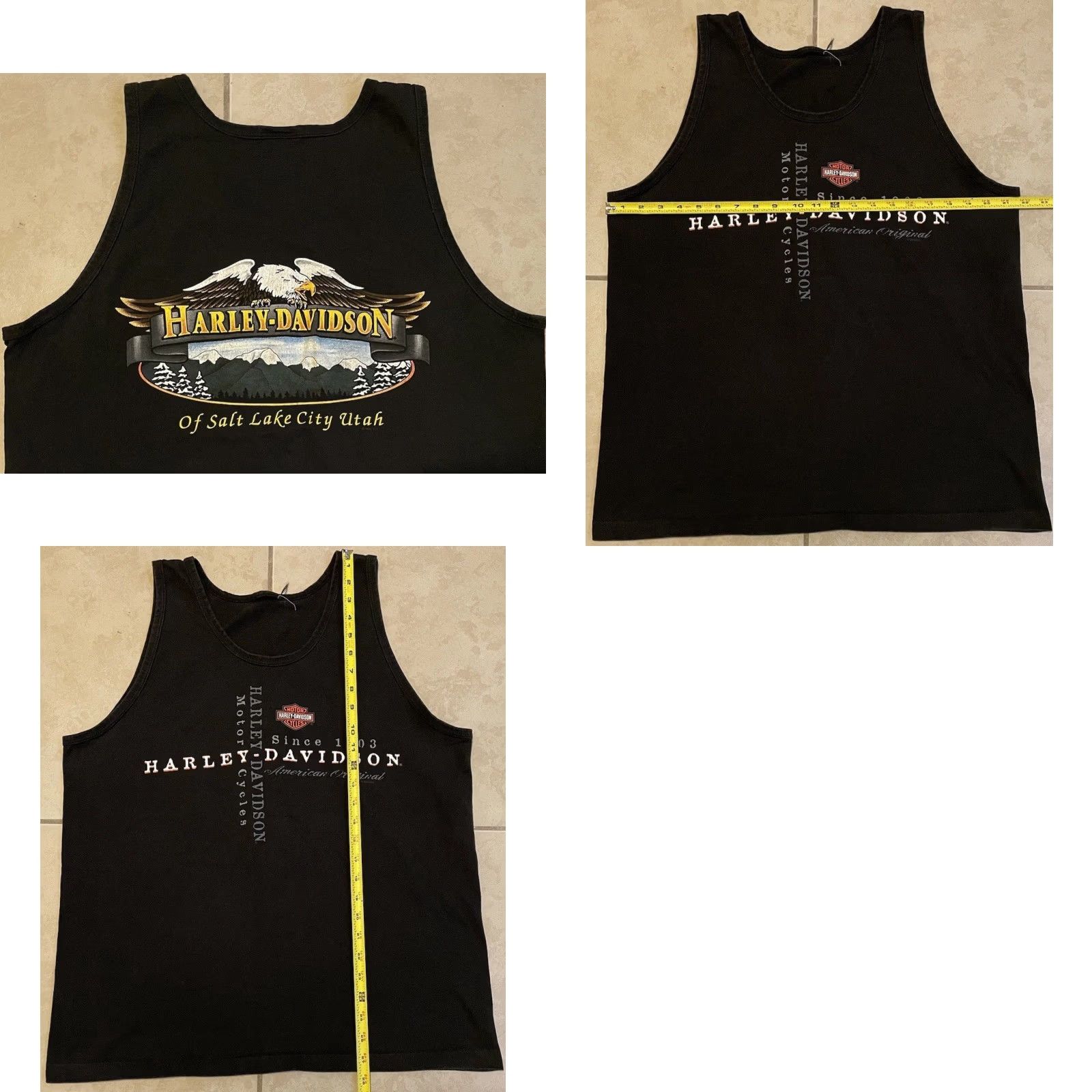 Vintage VINTAGE Harley Davidson Salt Lake City Faded Tank Top M Black USA 90s Grunge Eagle Harley Davidson Mens Tank Top M Black Graphic Tee Size US M / EU 48-50 / 2 - 8 Thumbnail