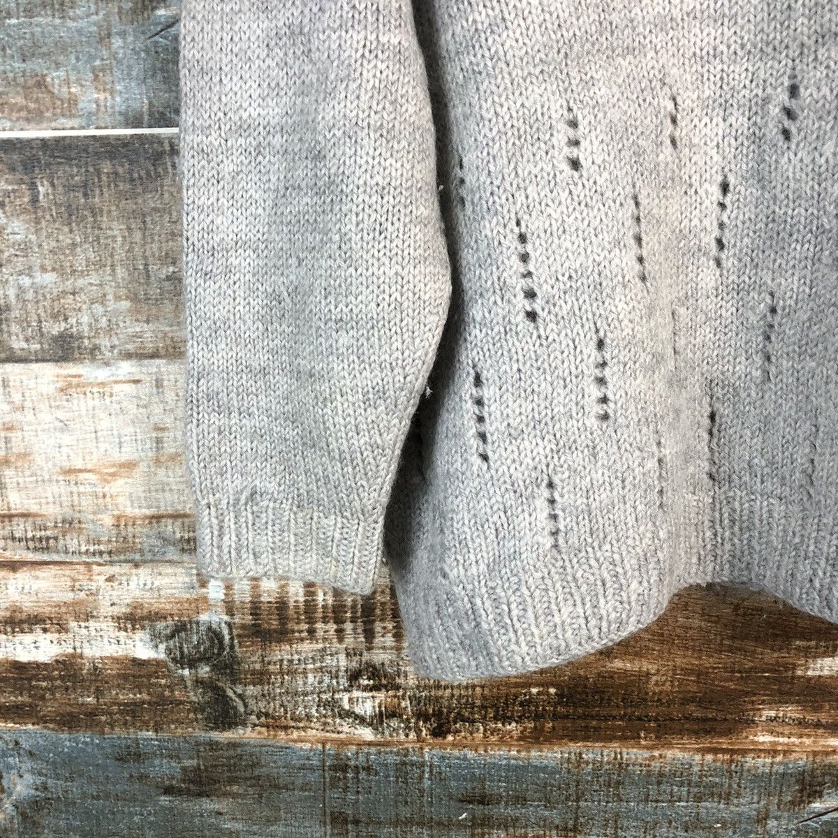 Japanese Brand × Vintage Japanese Brand Grey Hand Knit Cardigan #A2293 Size S / US 4 / IT 40 - 12 Thumbnail