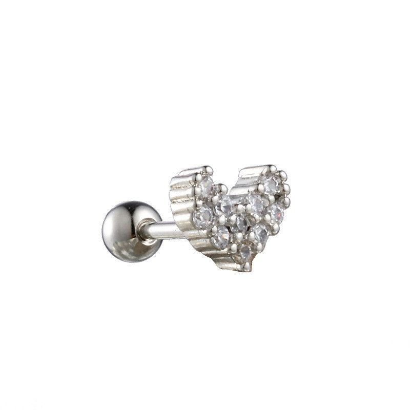 Jewelry Heart Punk Earrings One Pairs Chrome Jewelry Size ONE SIZE - 5 Thumbnail