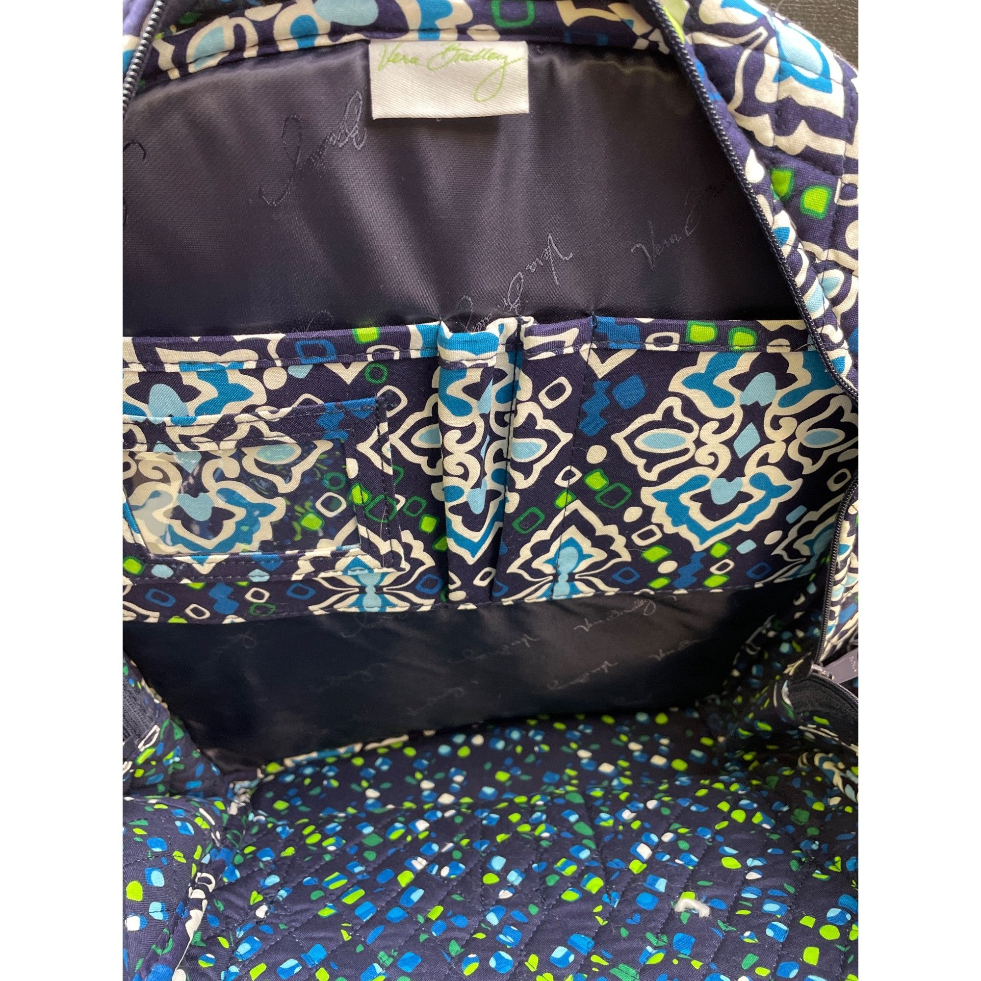 Vera Bradley Vera Bradley Ink Blue Women's Floral Campus Backpack SKU 609 Size ONE SIZE - 8 Thumbnail