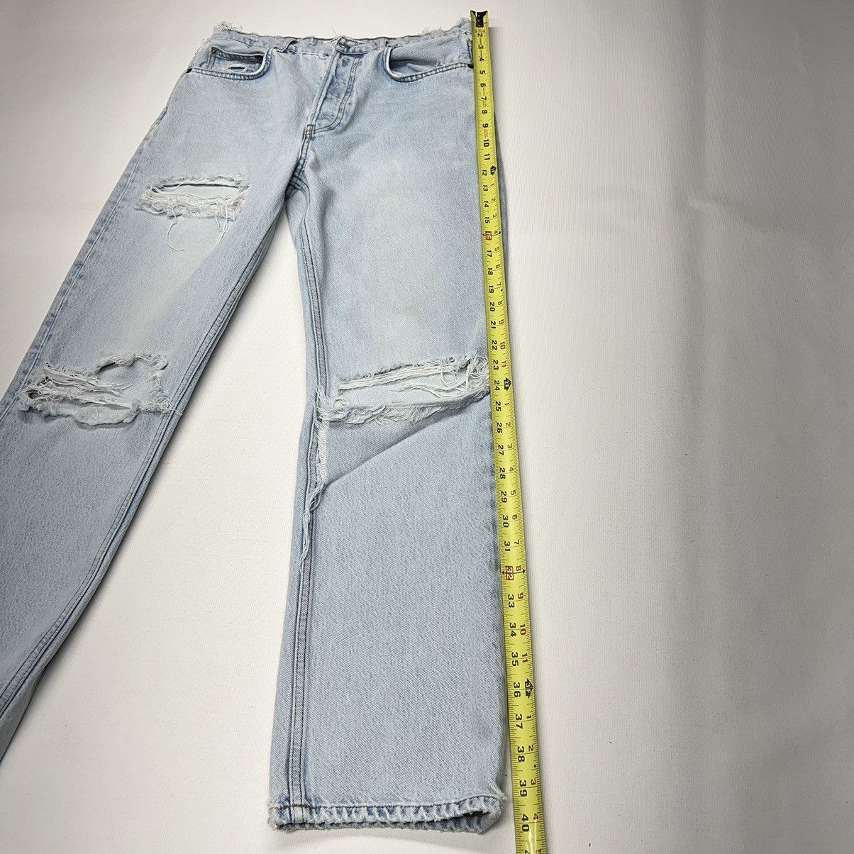 Reformation Reformation Jeans Blue Cynthia High Rise Relaxed Denim Rip Size 29" - 20 Thumbnail