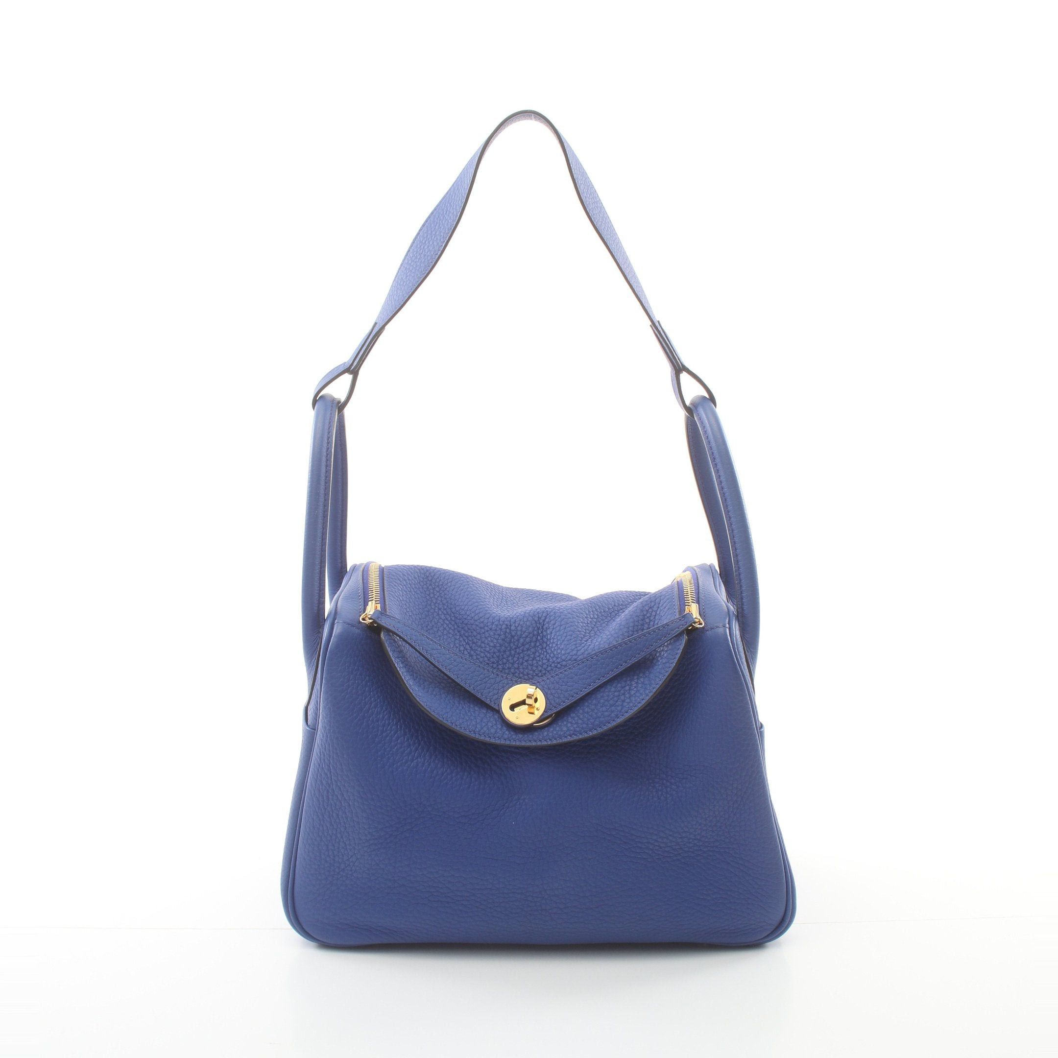 Hermes Hermes Lindy 30 Blue Electric Shoulder Bag Clemence Leather Gold Hardware □O Stamp Size ONE SIZE - 1 Thumbnail