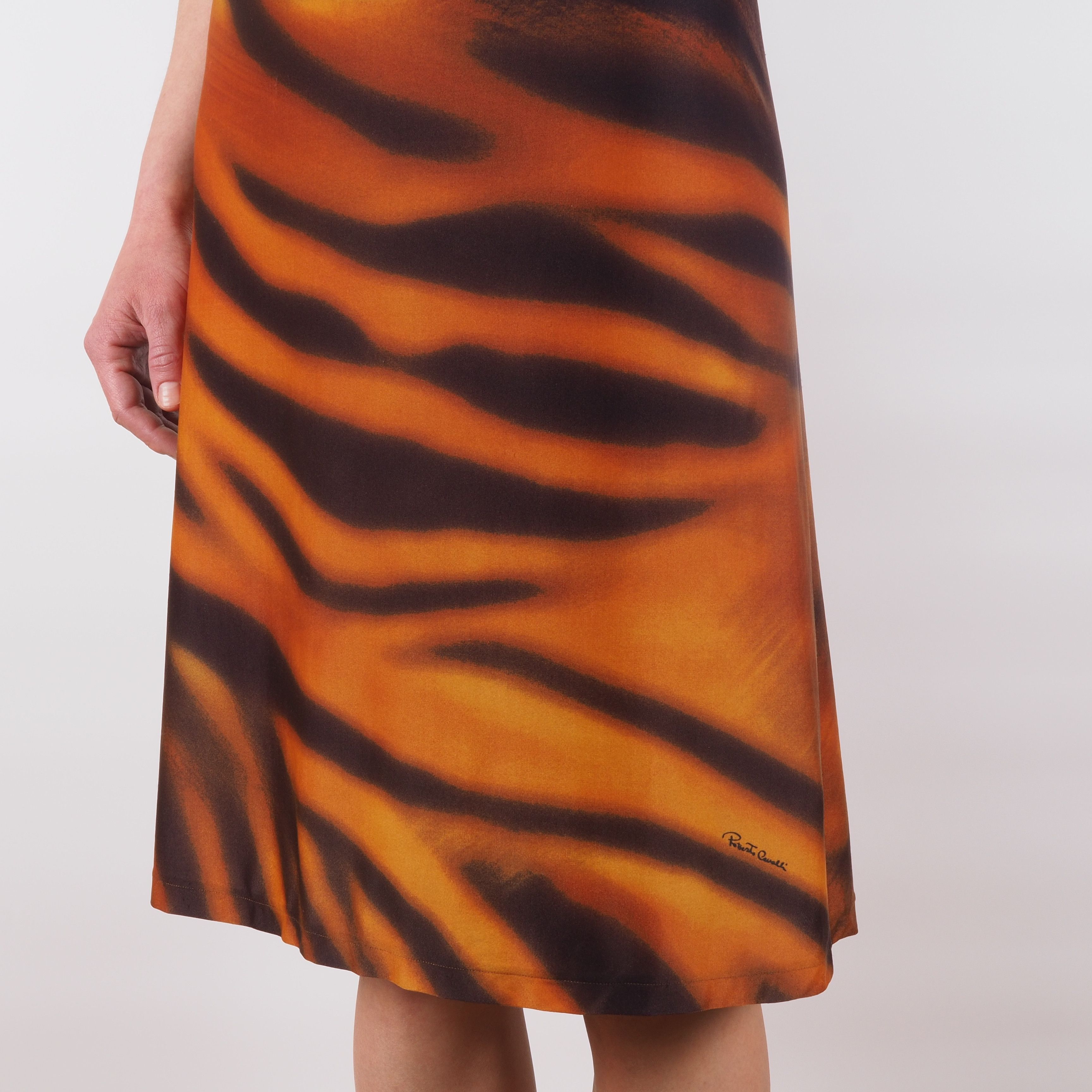 Roberto Cavalli Roberto Cavalli Vintage Tiger Print Turtleneck Midi Dress Size M / US 6-8 / IT 42-44 - 6 Thumbnail