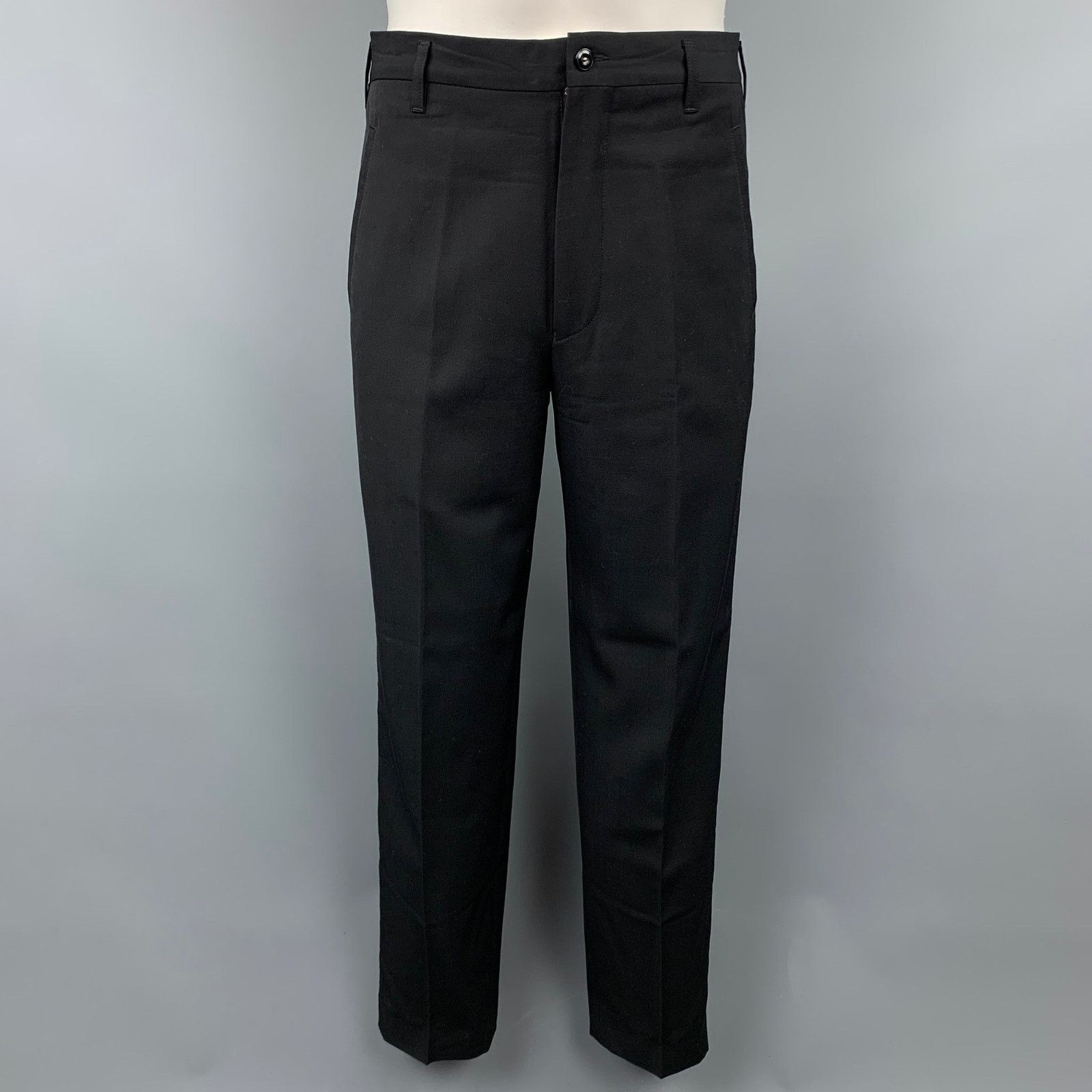Jean Paul Gaultier 38 Black Wool Peak Lapel Double Breasted Suit Size 38R - 5 Thumbnail