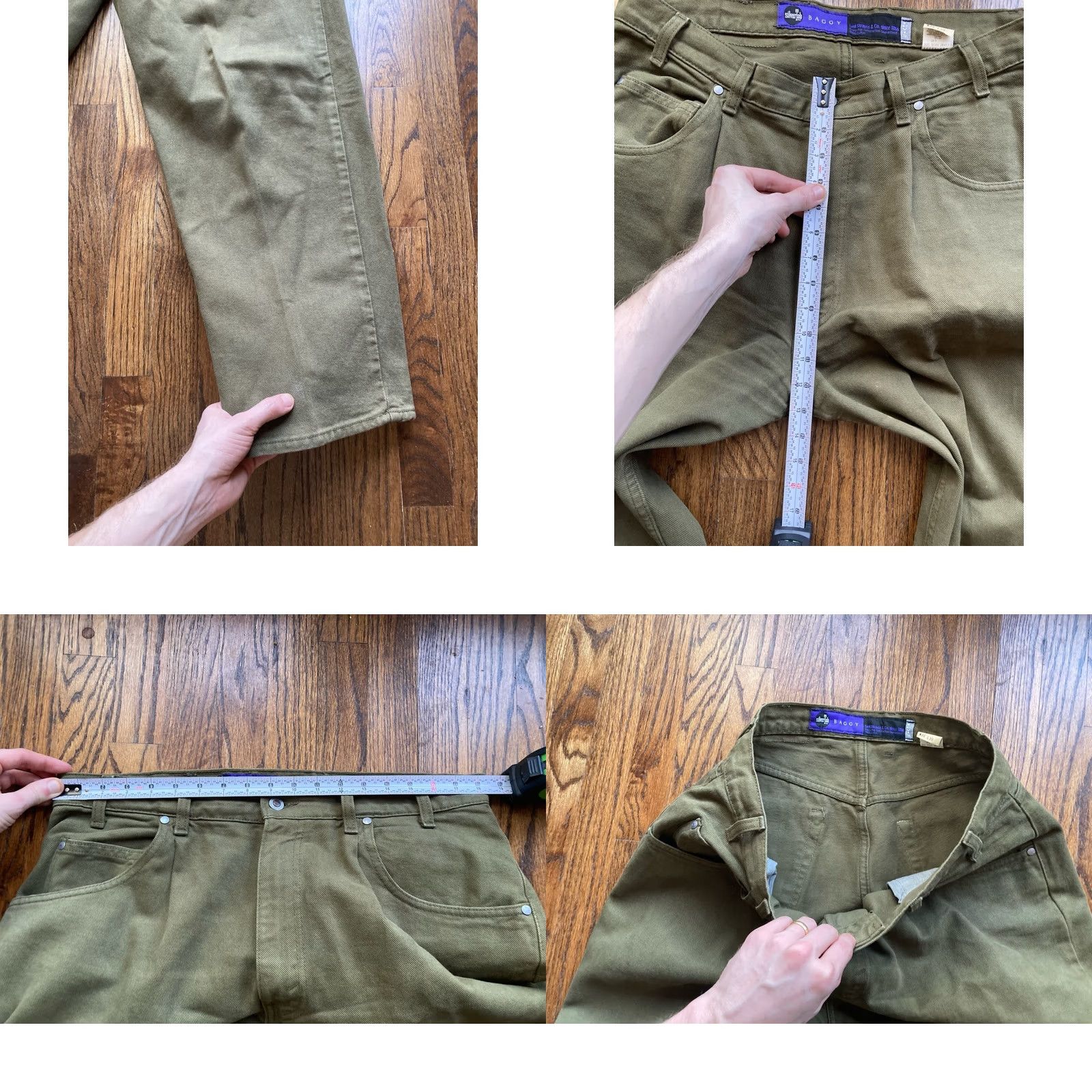 Levi's VINTAGE Levi's Silvertab Jeans Baggy Men 36x32 Army Green Denim USA Made 5-Pocket Mens Distressed Spot Size US 36 / EU 52 - 8 Thumbnail