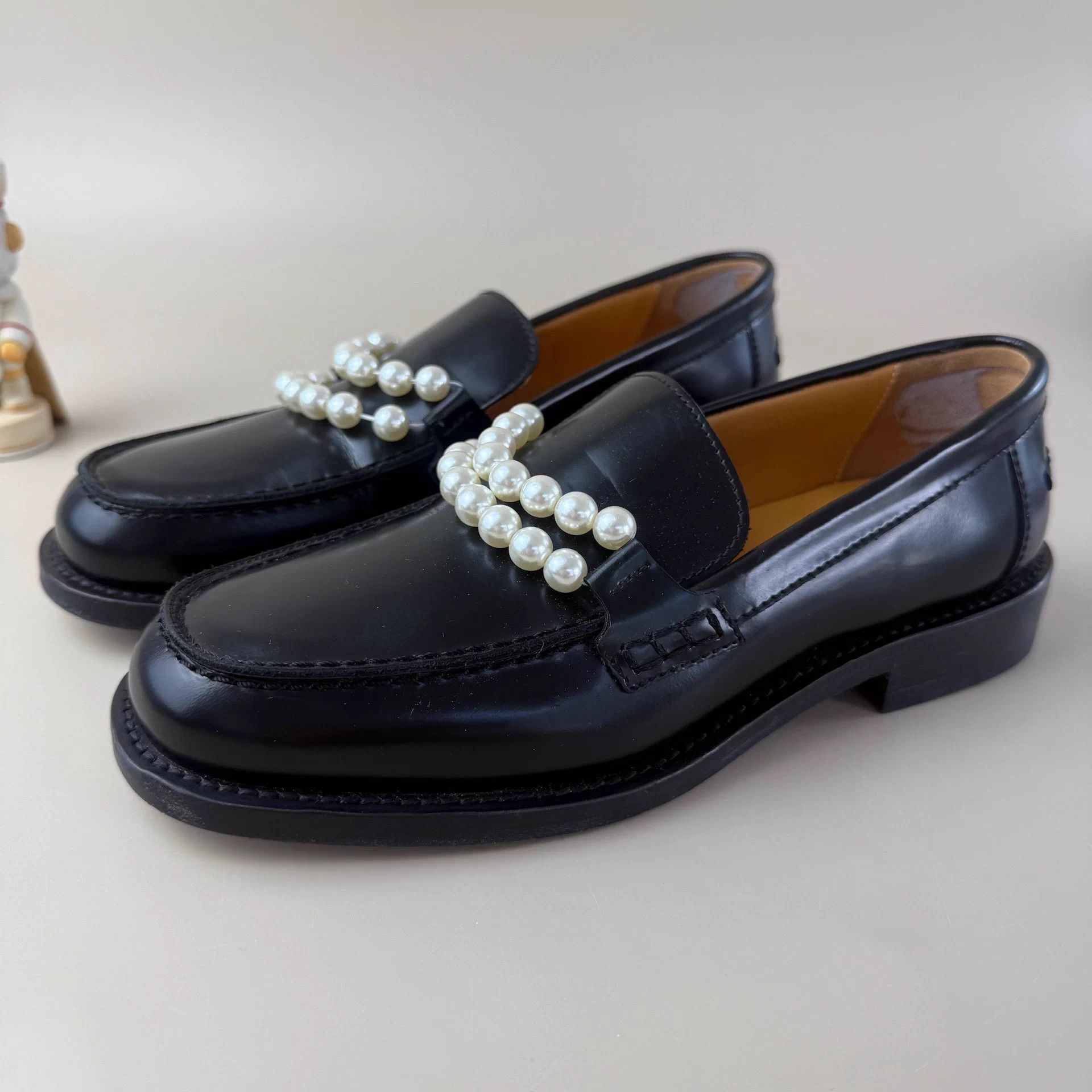 Dior Dior black & white pearl loafer 36 95 New Size US 5 / IT 35 - 1 Thumbnail