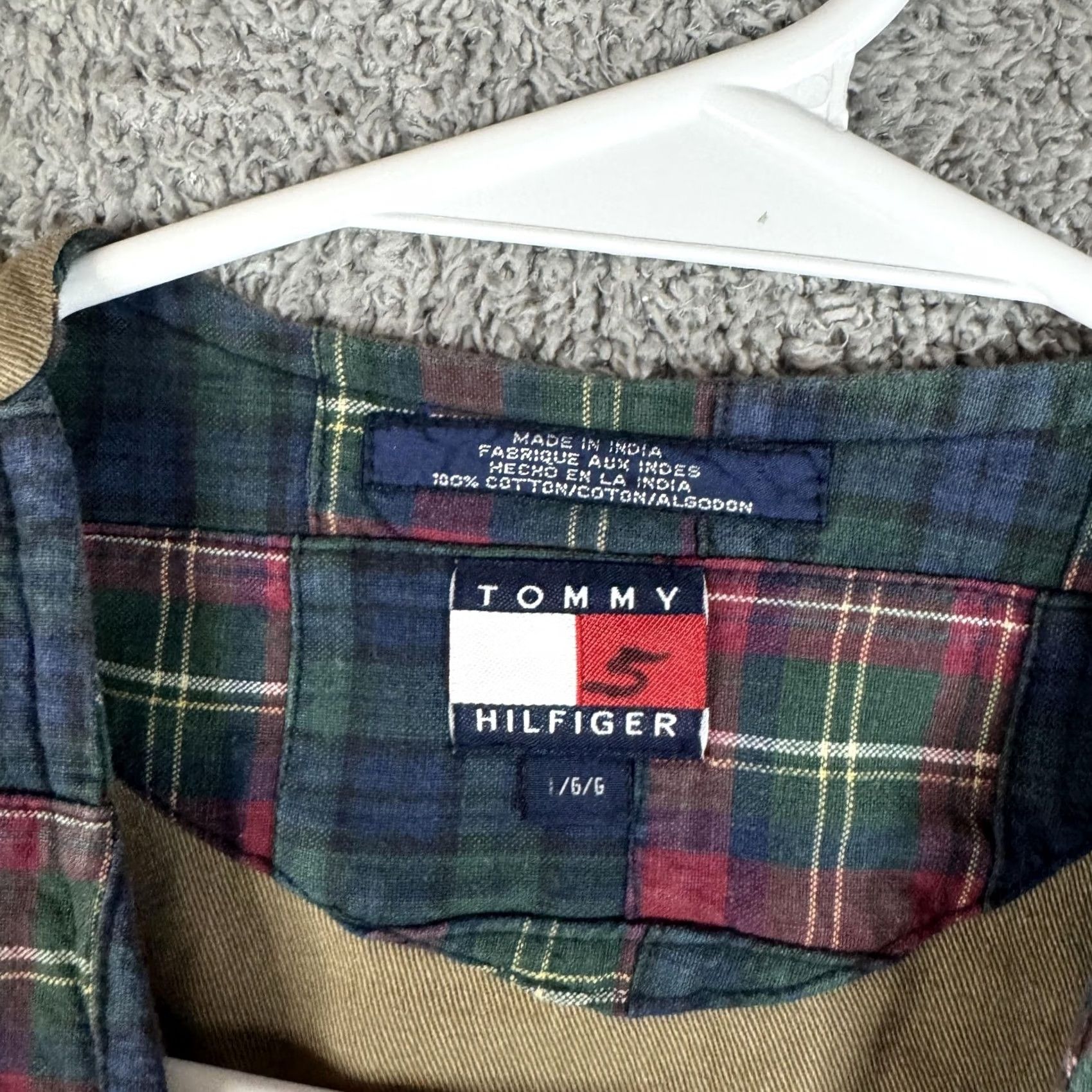 Tommy Hilfiger Tommy Hilfiger Suit Vest Mens Large Multicolor Plaid Cotton Belted 2 Piece Casual Size 42R - 6 Thumbnail
