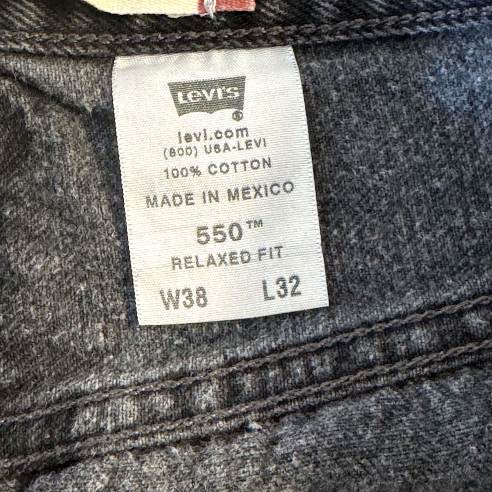 Levi's Levi’s 550 Jeans Men Black Denim Relaxed Fit Straight 38x32 Mid Rise Zip Fly Straight Leg Jeans Size US 38 / EU 54 - 4 Thumbnail