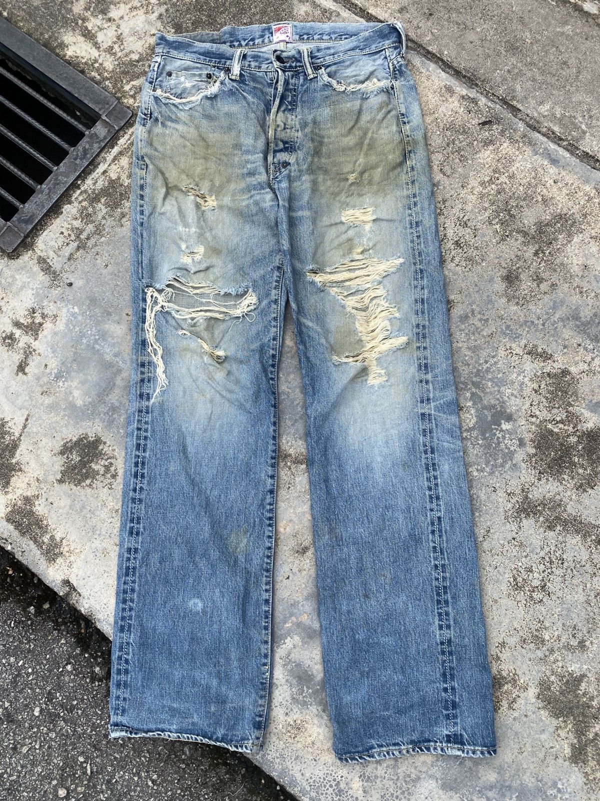 Prps Vintage Distressed Prps Selvedge Denim Pants Size US 33 - 2 Thumbnail