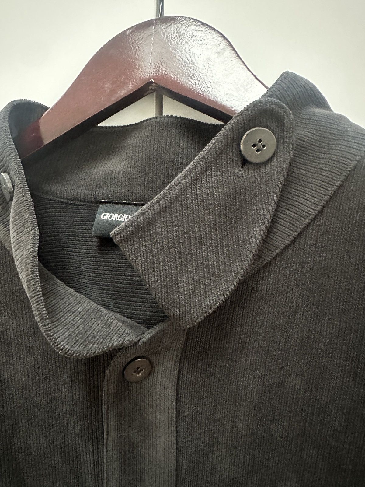 Giorgio Armani Convertible Collar Shirt Black Size US XL / EU 56 / 4 - 6 Thumbnail