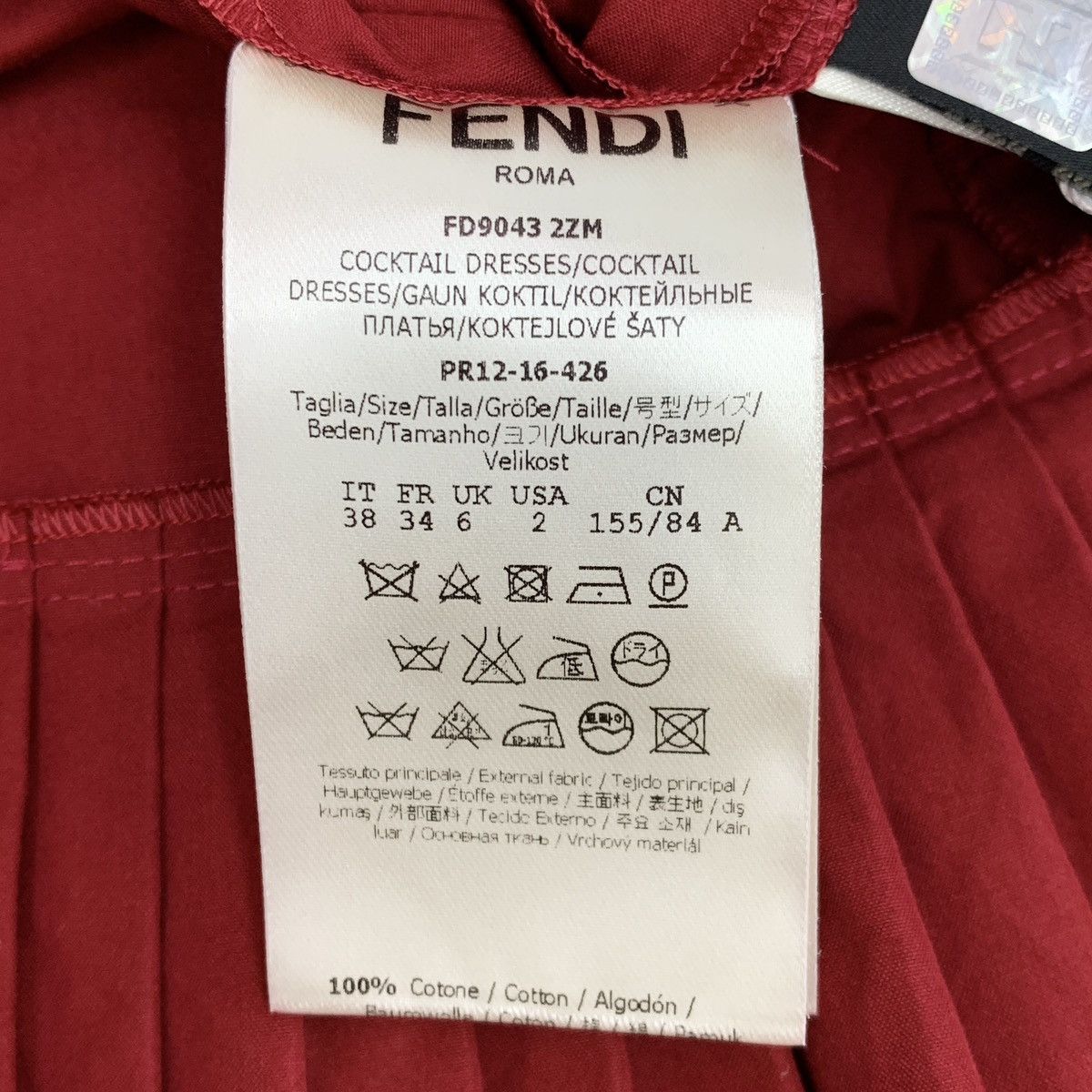 Fendi Fendi Red Tie Bow Cotton Ruffle Sleeveless Dress Size XS / US 0-2 / IT 36-38 - 6 Thumbnail