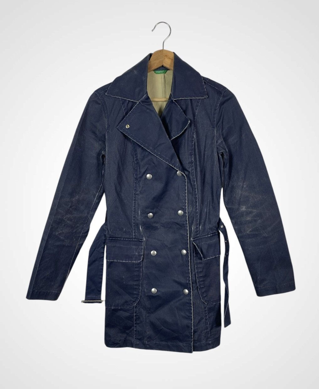 United Colors Of Benetton Rare United Color of Benetton Denim Trench Coat Size S / US 4 / IT 40 - 2 Thumbnail