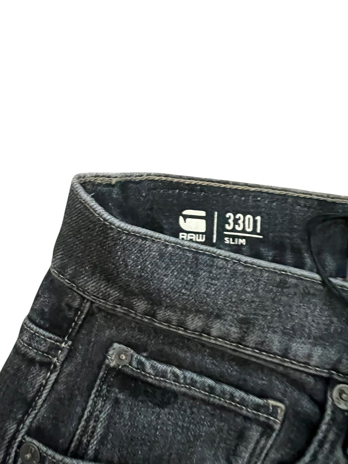 G-Star G-Star Raw Mens 3301 Slim Jeans Denim $170 Gray Size 29/32 Size US 29 - 3 Thumbnail