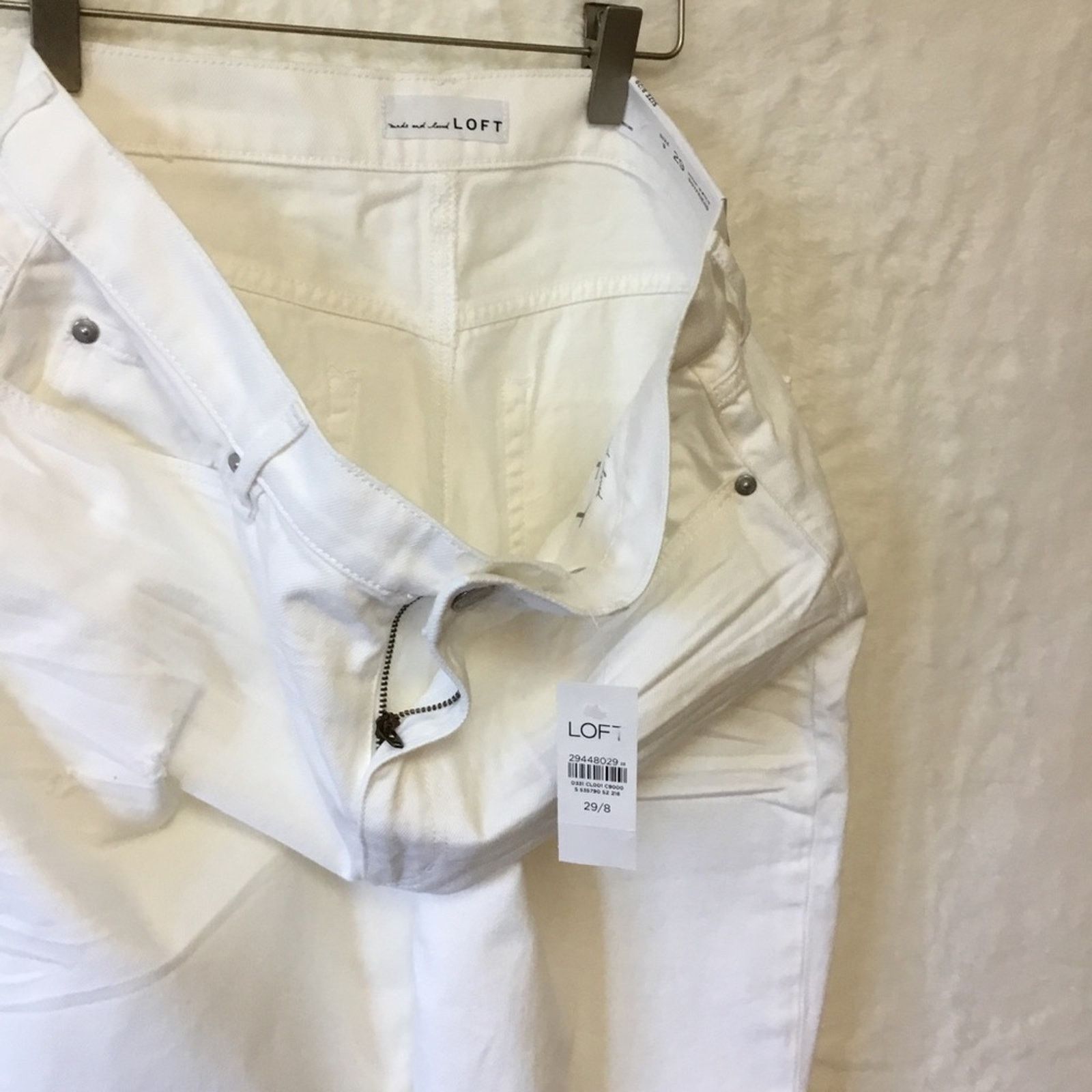 Loft Loft White High Waist Boyfriend Jeans Size 29" - 6 Thumbnail