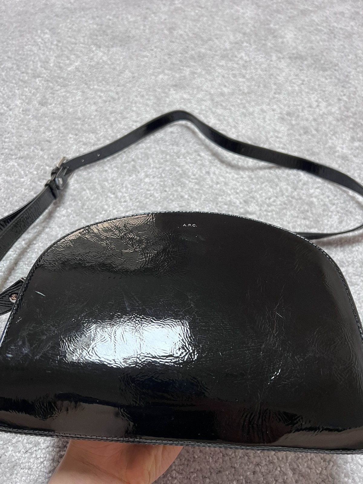 A.P.C. A.P.C Demi Lune Patent Leather Crossbody Bag Size ONE SIZE - 5 Thumbnail
